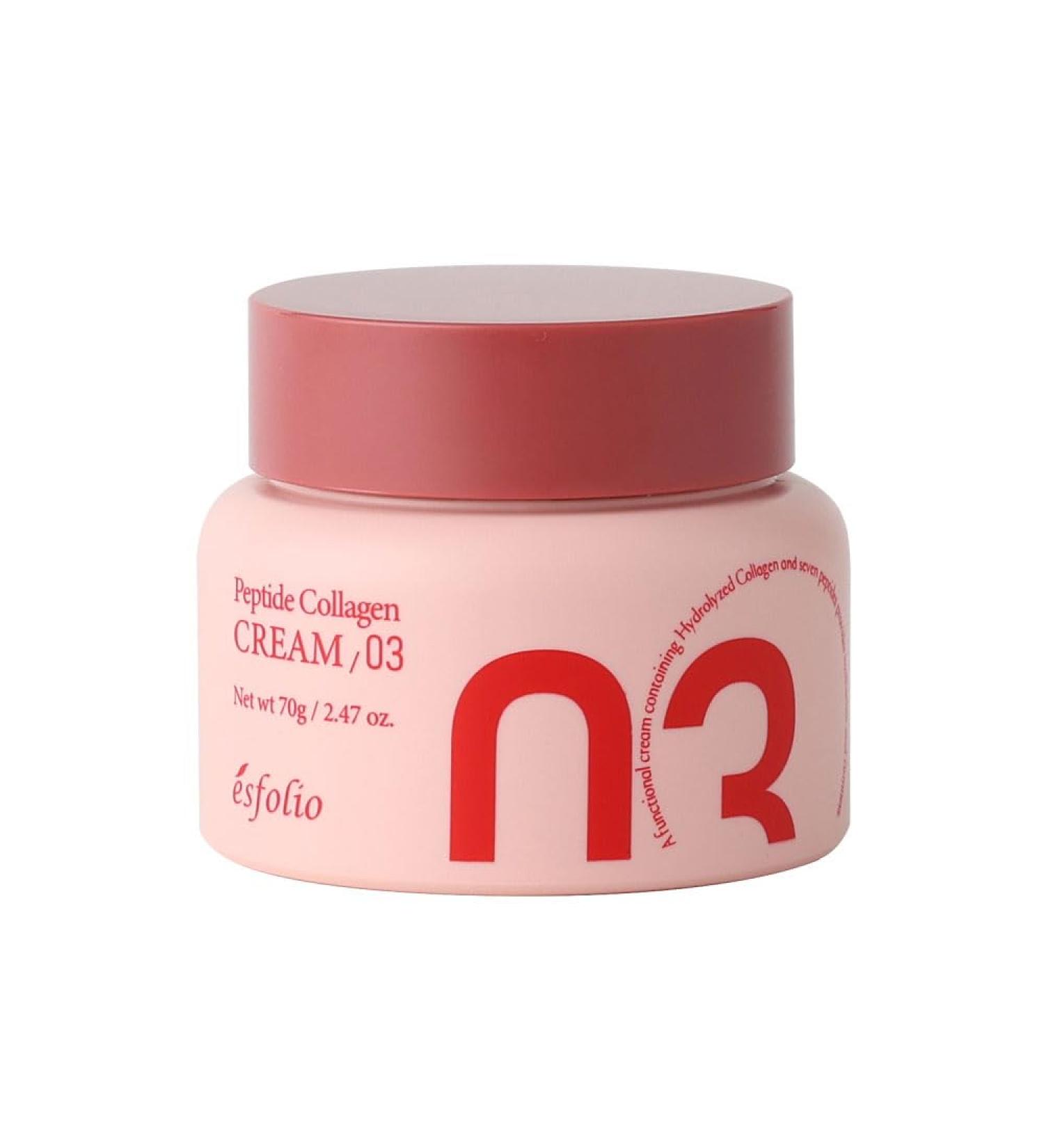 esfolio Made in Korea Peptide Collagen Cream 2.47 oz Moisturizing Face Cream with Peptide Complex and Marine Collagen for Smooth Firm and Radiant Skin