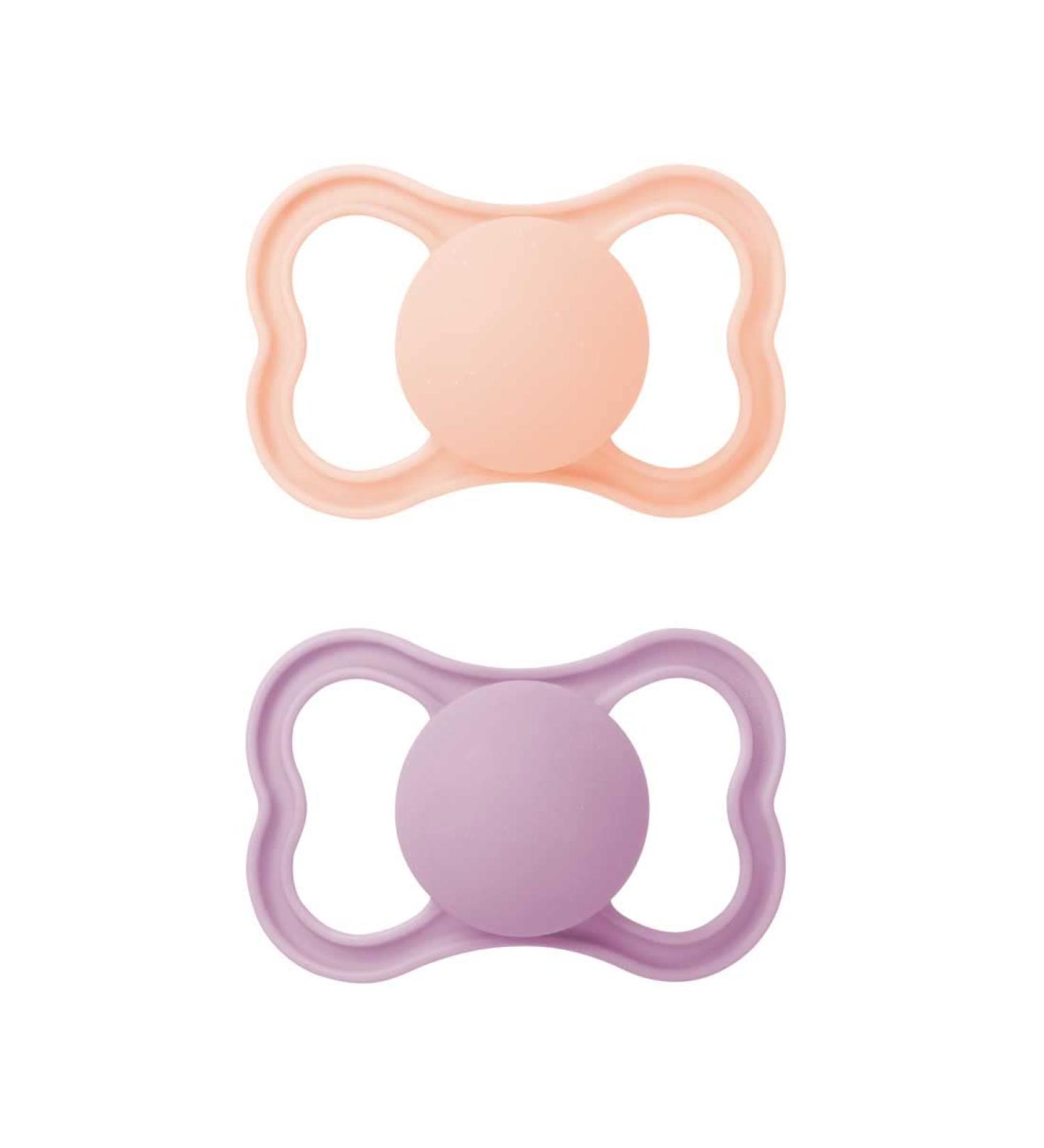 MAM Air Pacifiers Set of 2 - Rubber 6-16 Months Pink & Assorted Colors Includes Pacifier Box - International Shipping Available! - Buy Online on GoSupps.com