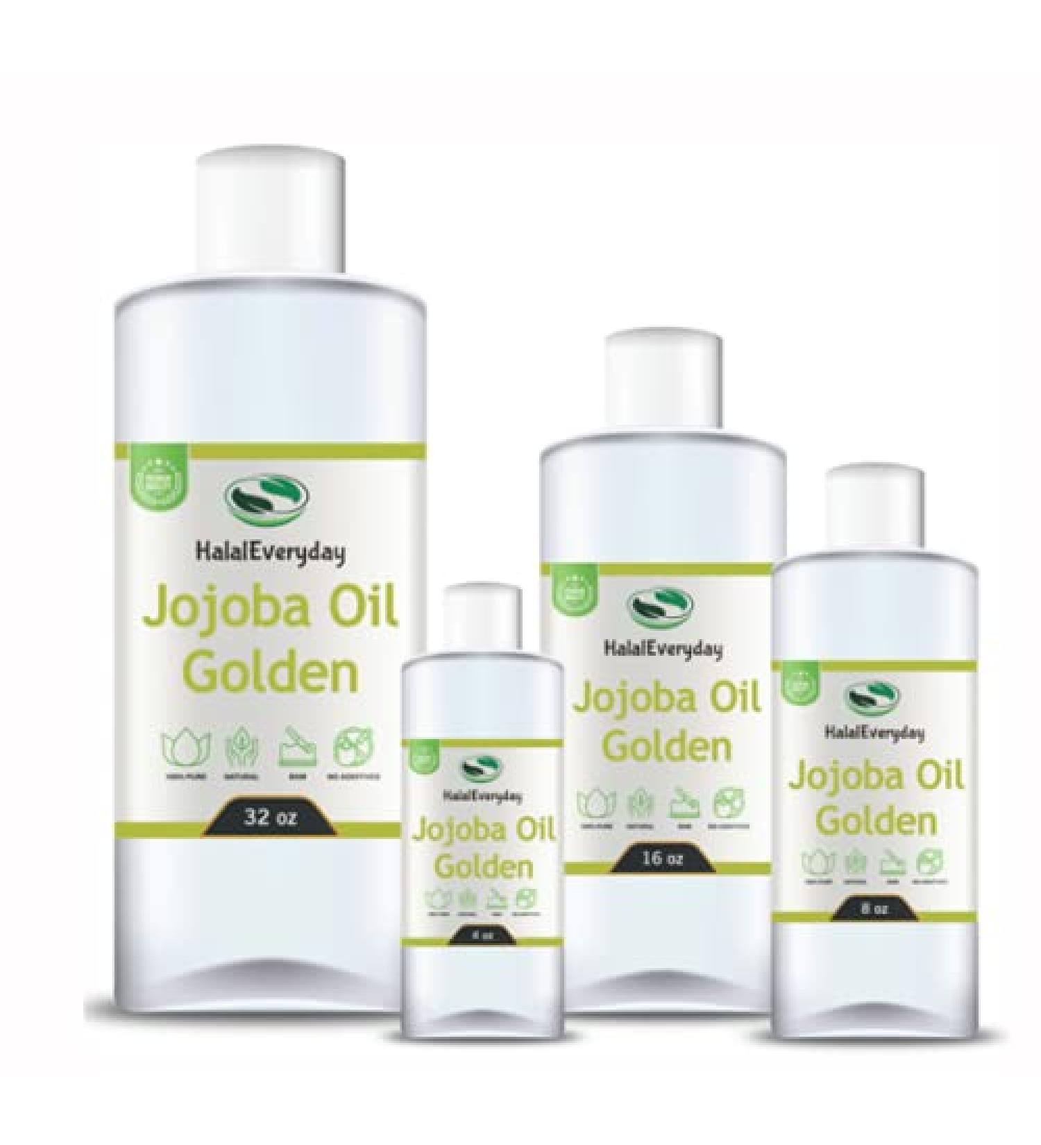 HalalEveryDay Jojoba Oil 16 Oz | 100% Pure | Golden | Cold Pressed Unrefined Oil | Moisturizer for Face Skin Body and Nails - Buy Online on GoSupps.com