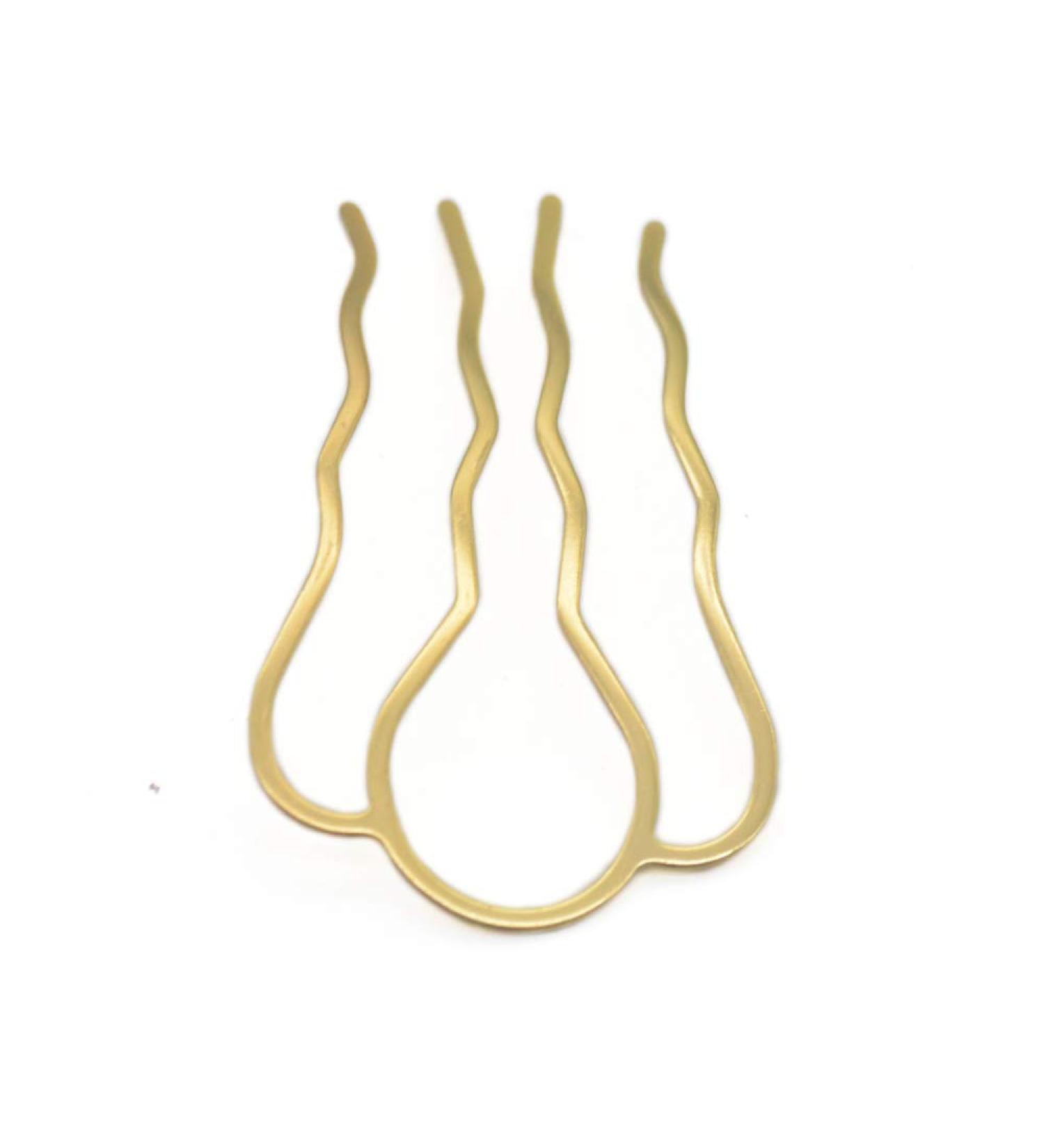 Fujiyuan 5 Pcs 87mm Hair Fork Clip Stick Hair Pin Hair Bun Plug Holder for Women Girl Accessories Gold