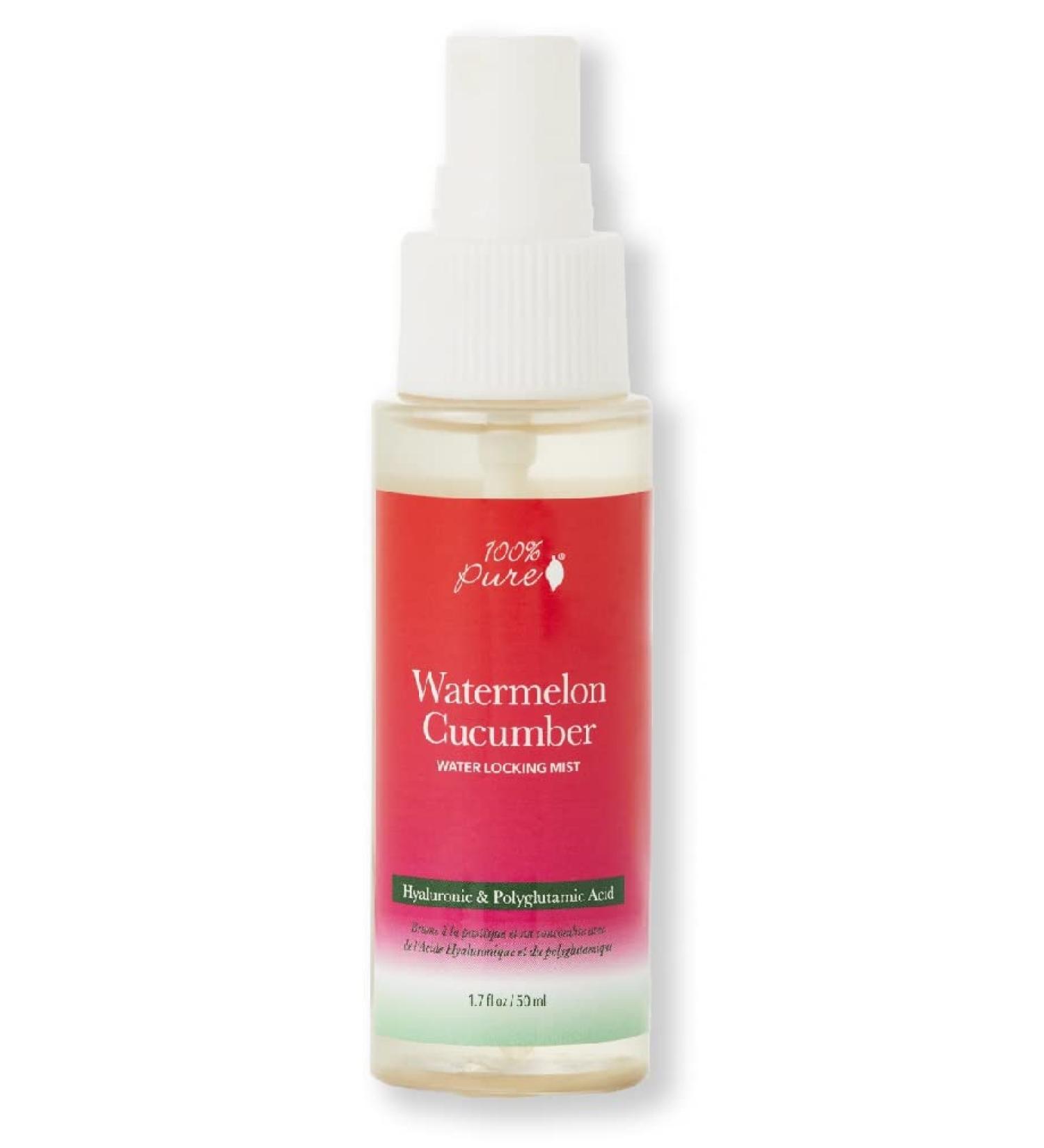 100% PURE Watermelon Cucumber Hydrating Mist - Hyaluronic Acid & Niacinamide - Vegan Face Moisturizer for Plumped Glow - 1.7 fl oz - Buy Online on GoSupps.com