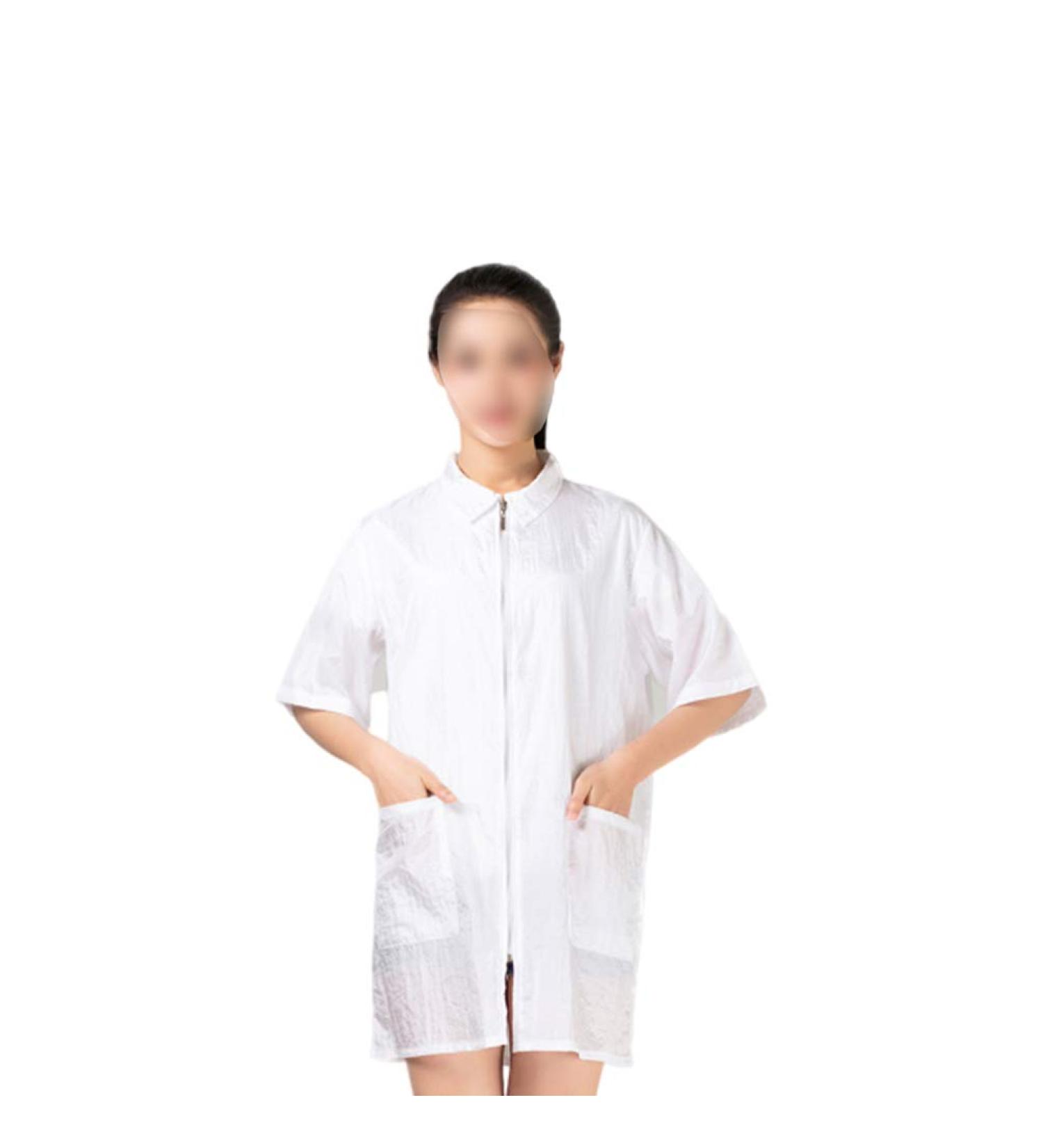 Lurrose hair cover aprons for men jackets men s vest hairdresser apron Salon Robes for Client hair dye jacket Stylist work uniform hair stylist jacket cloak Spa men and women white L White - Buy Online on GoSupps.com