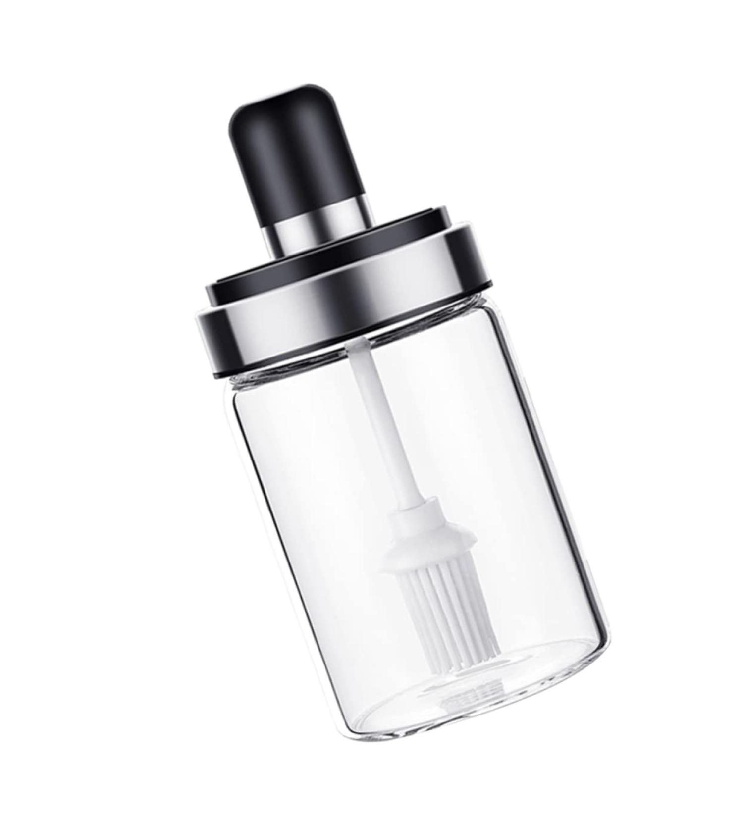 ABOOFAN 1pc Oil Brush Seasoning Jar Cooking Oil Bottle Vinegar Bottle Kitchen Oil Holder Olive Oil Storage Can Kitchen Oil Pot Oil Brush Jar Cruet Round Glass Soy Sauce Bottle - Buy Online on GoSupps.com