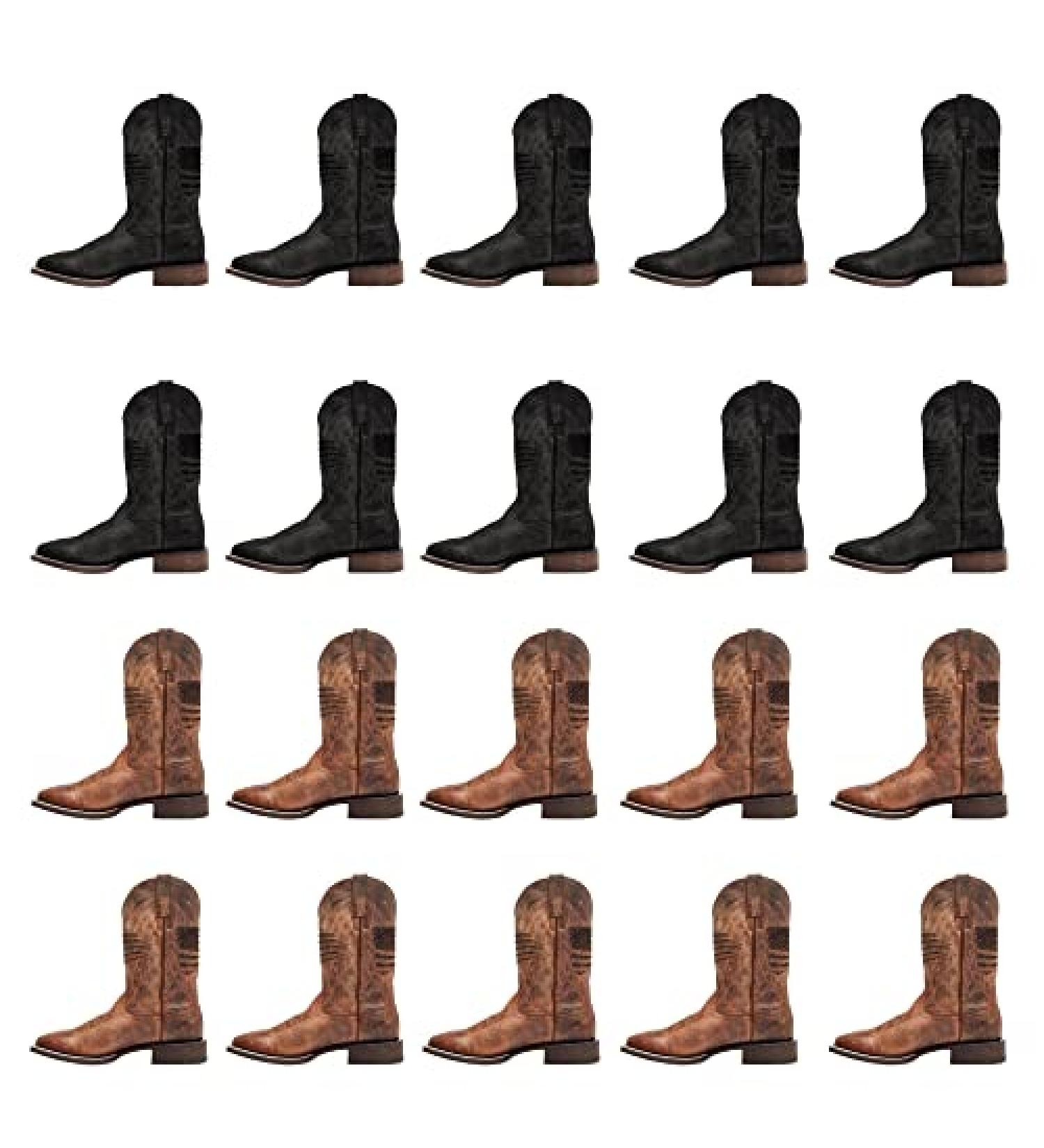 20 PC Men's Sport Western Boot - Retro Square Toe Cowboy Boots in Brown - Buy Online on GoSupps.com