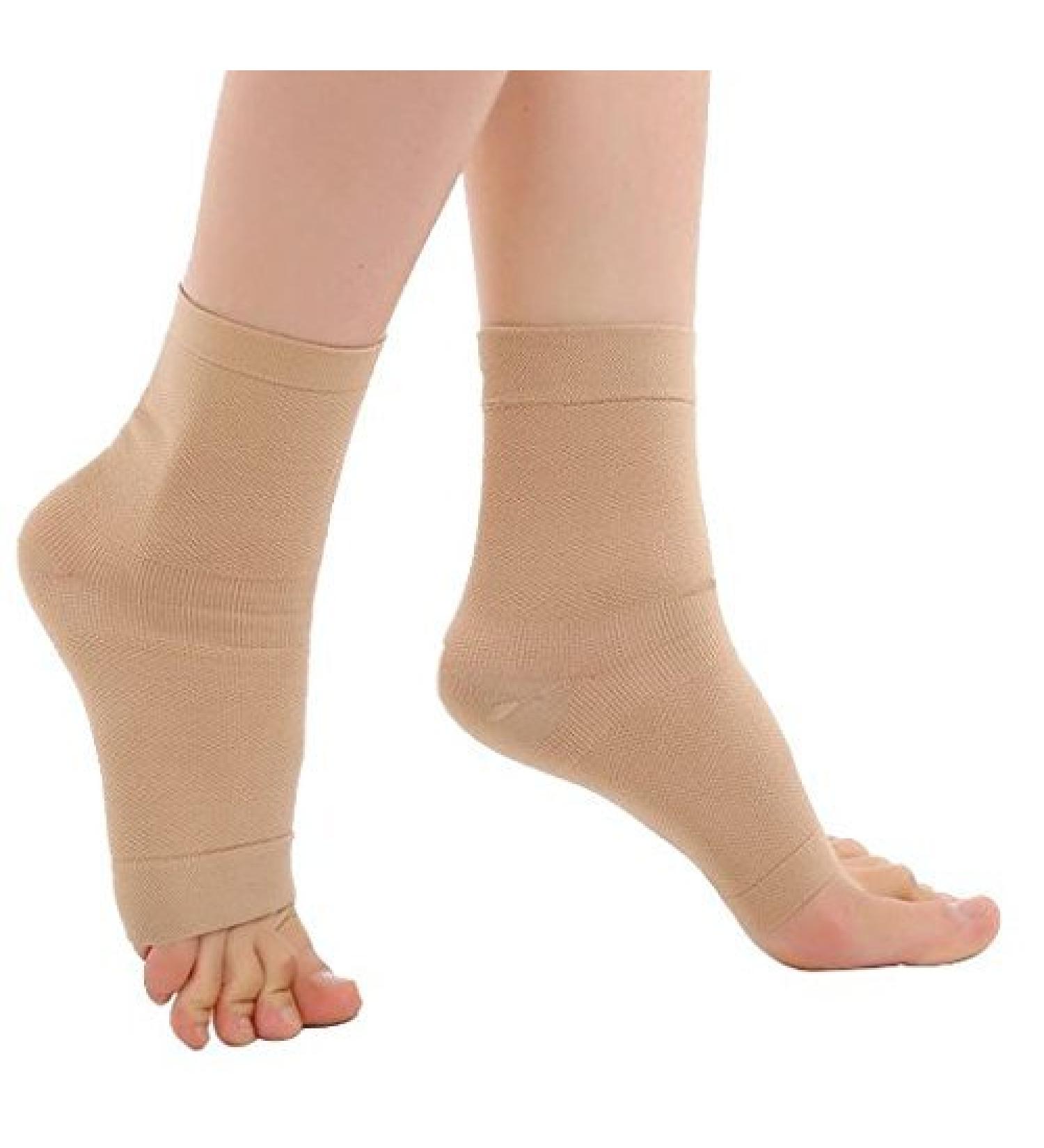 Butteme foot sleeves ankle support sleeve foot arch support compression sock for men and women best for heel spur (naked size l for 9 "-11")