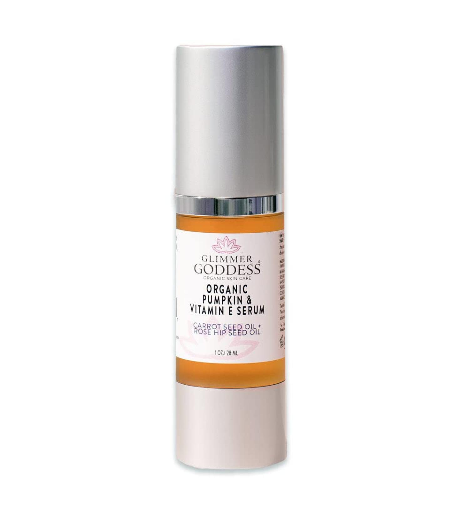 Glimmer Goddess Organic Face Serum - Pumpkin & Vitamin E 1 oz | Hydrating & Nourishing Skincare for All Skin Types - Shop Now - Buy Online on GoSupps.com