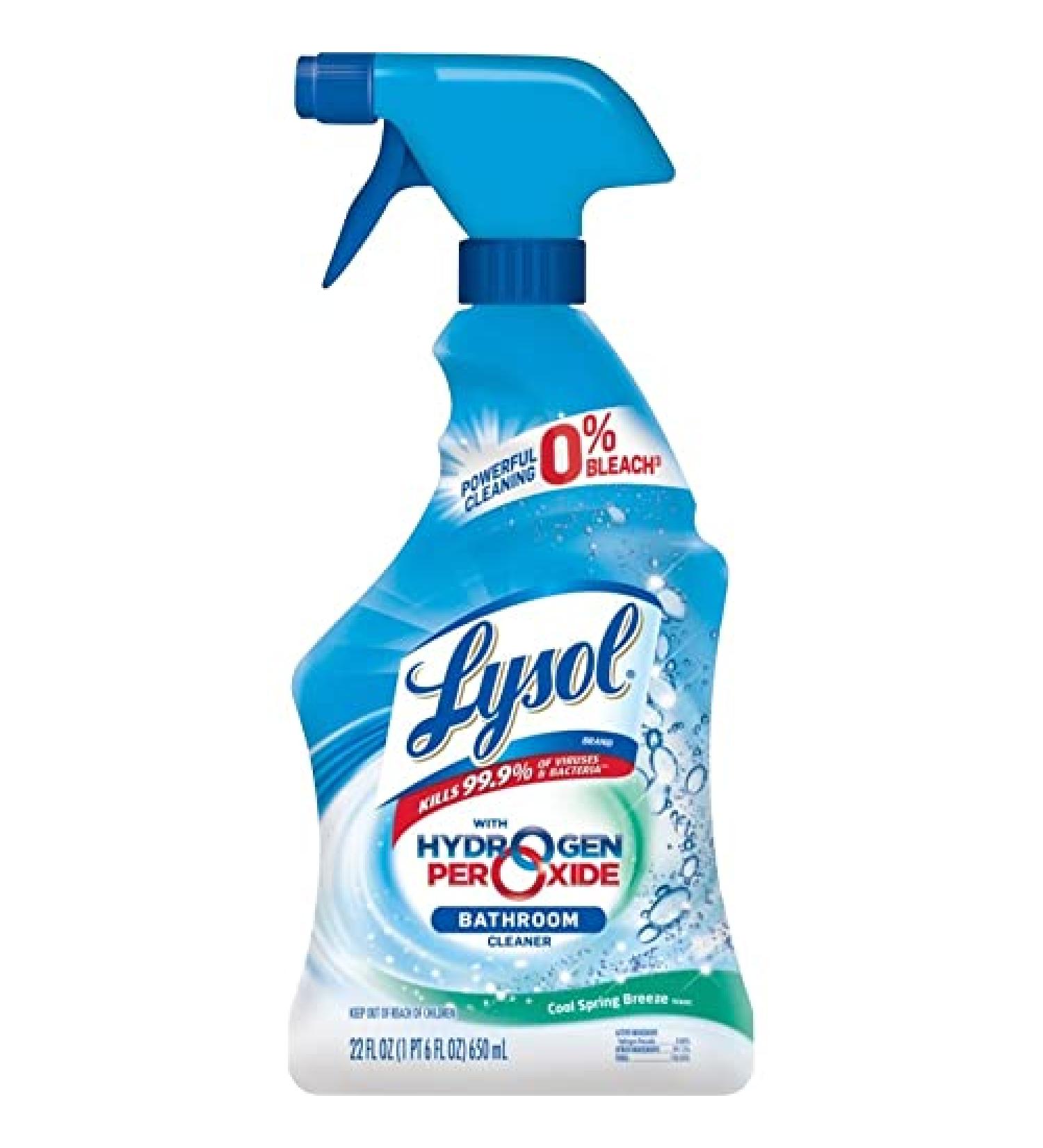 Lysol with Hydrogen Peroxide Bathroom Cleaner, Cool Spring Breeze, 22 Fl Oz