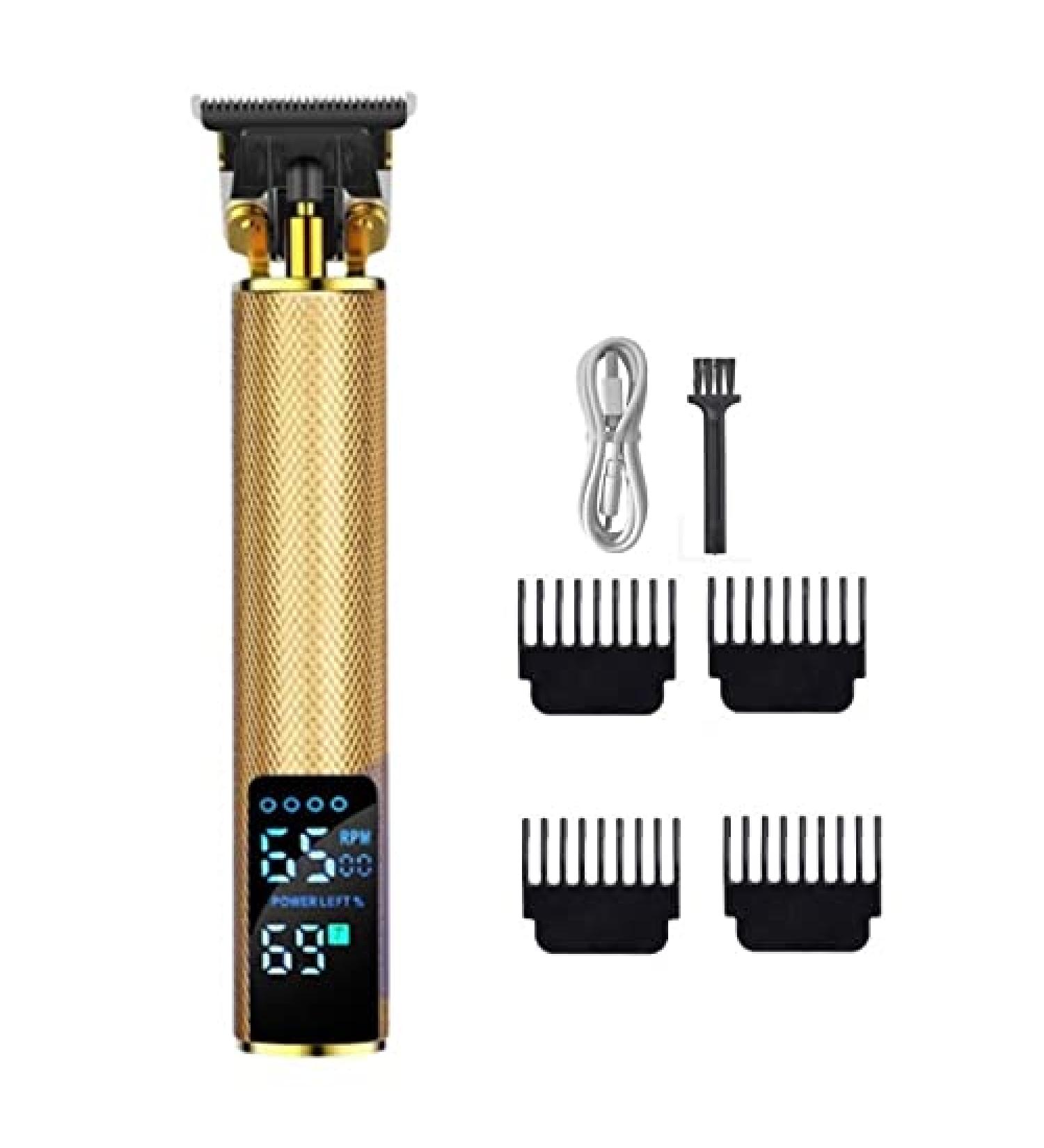 Pro Hair Clipper Bald Hair Clipper Trimmer Men's Rechargeable Lawn Mower T-Shaped Contour Hair Clipper Shaver Old-Fashioned Hair Clipper Cordless(Gold) - Buy Online on GoSupps.com