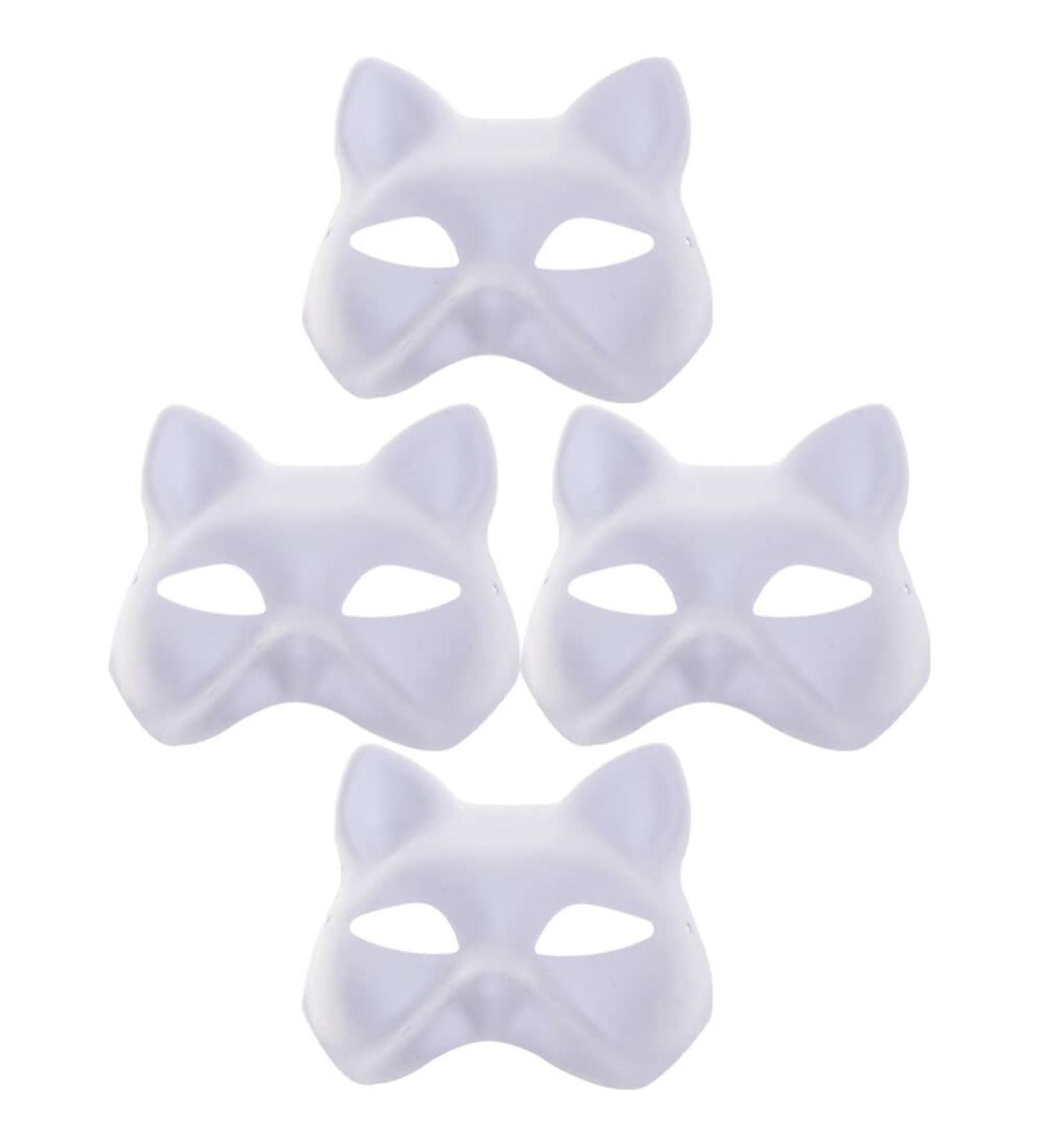 Homoyoyo Cat Mask - 4 Pack DERIAN-MAKS Homemade Unmart Paper Masks for Halloween Christmas and Carnival Parties - Buy Online on GoSupps.com