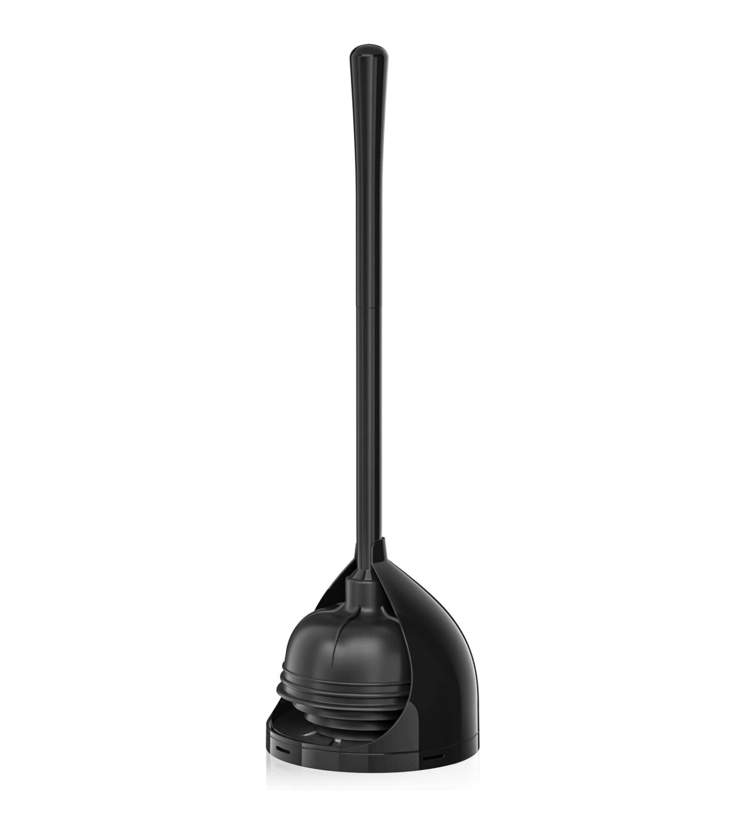 Uptronic All-Angle Toilet Plunger with Holder - Heavy Duty Black Plunger for Bathroom - Buy Online on GoSupps.com