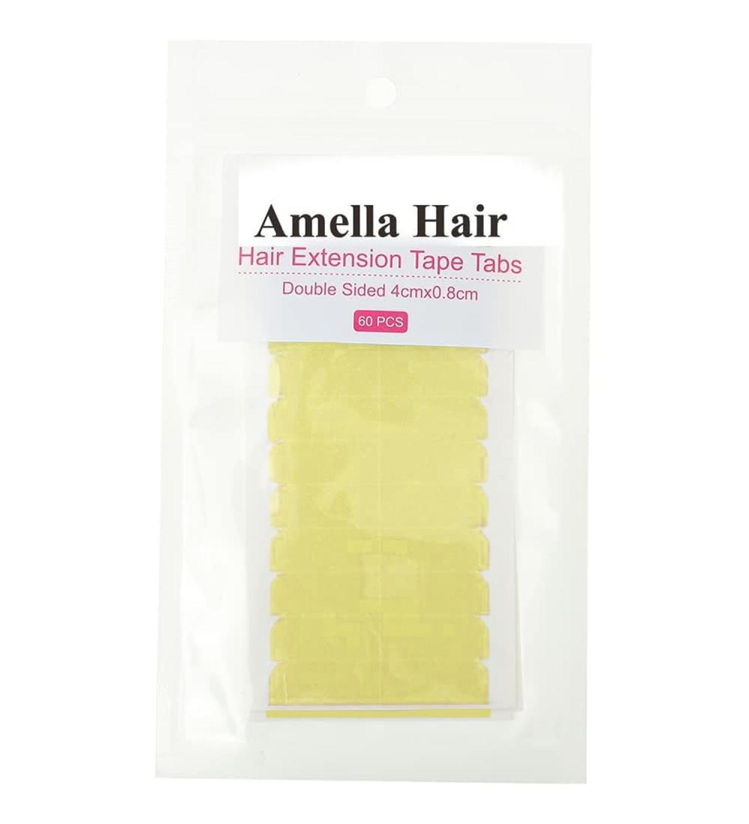 Amella Hair 60 Pieces Double Sided Tape Tabs for Hair Extensions - 4cm x 0.8cm (Blue) - Premium Replacement Adhesive - Buy Online on GoSupps.com