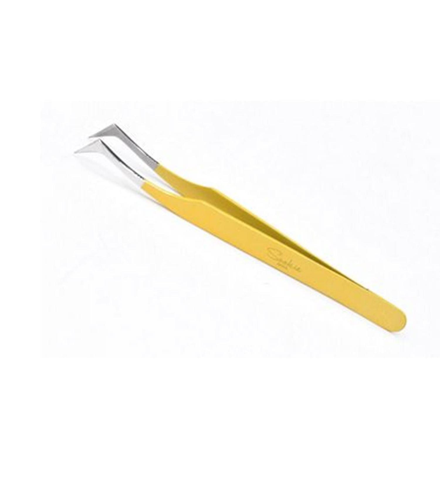 Sookie Sews Angled Precision Tweezers Scissors  Yellow/Steel