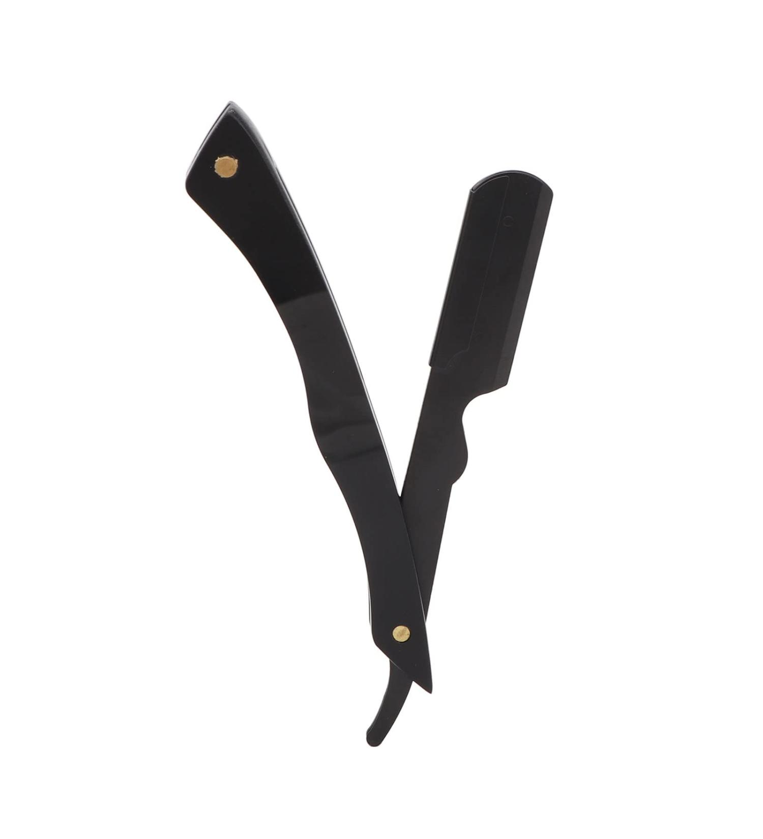 Premium Foldable Straight Razors for Hairdressers - Acrylic & Stainless Steel Beard Blade Holder - Buy Online on GoSupps.com