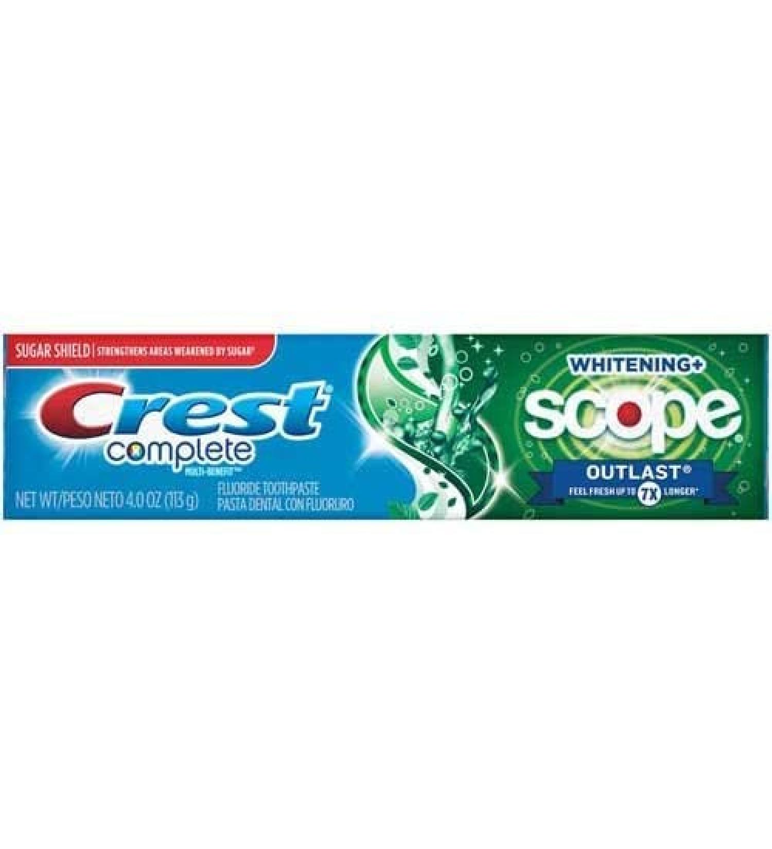 Crest Whitening and Scope Outlast Toothpaste 4 Ounce - 24 per case.