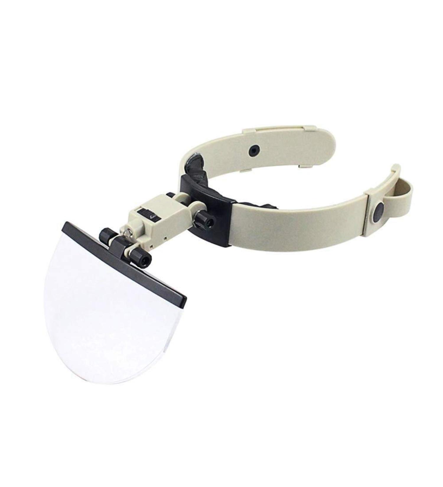 Headband Magnifier with Led Light Head-Mounted Handsfree Reading Magnifying Glasses Jeweler Watch Loupe Magnifying Glass - Buy Online on GoSupps.com