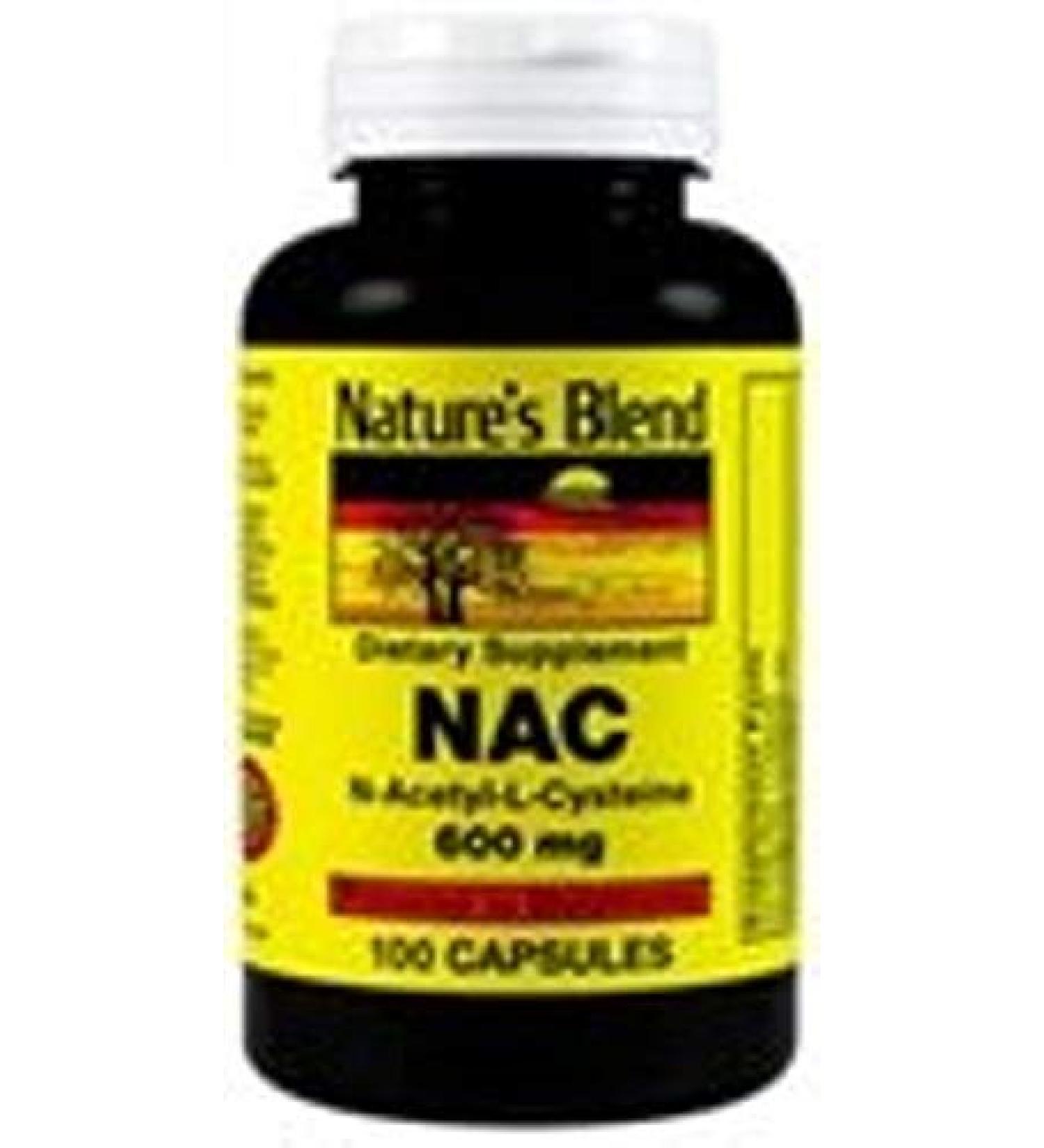Nature's Blend NAC (N-Acetyl-L-Cysteine) 600 mg 100 Capsules
