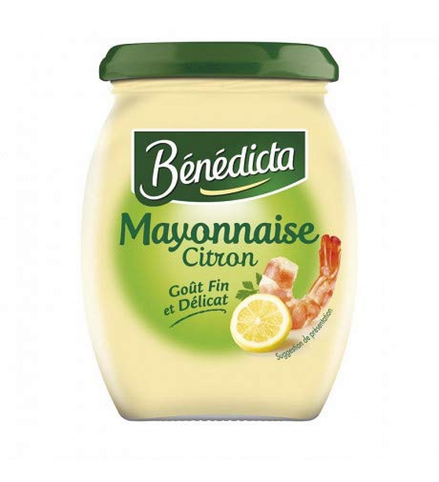 BENEDICTA - Mayonnaise Citron 255G - Lot De 4 - livraison offerte
