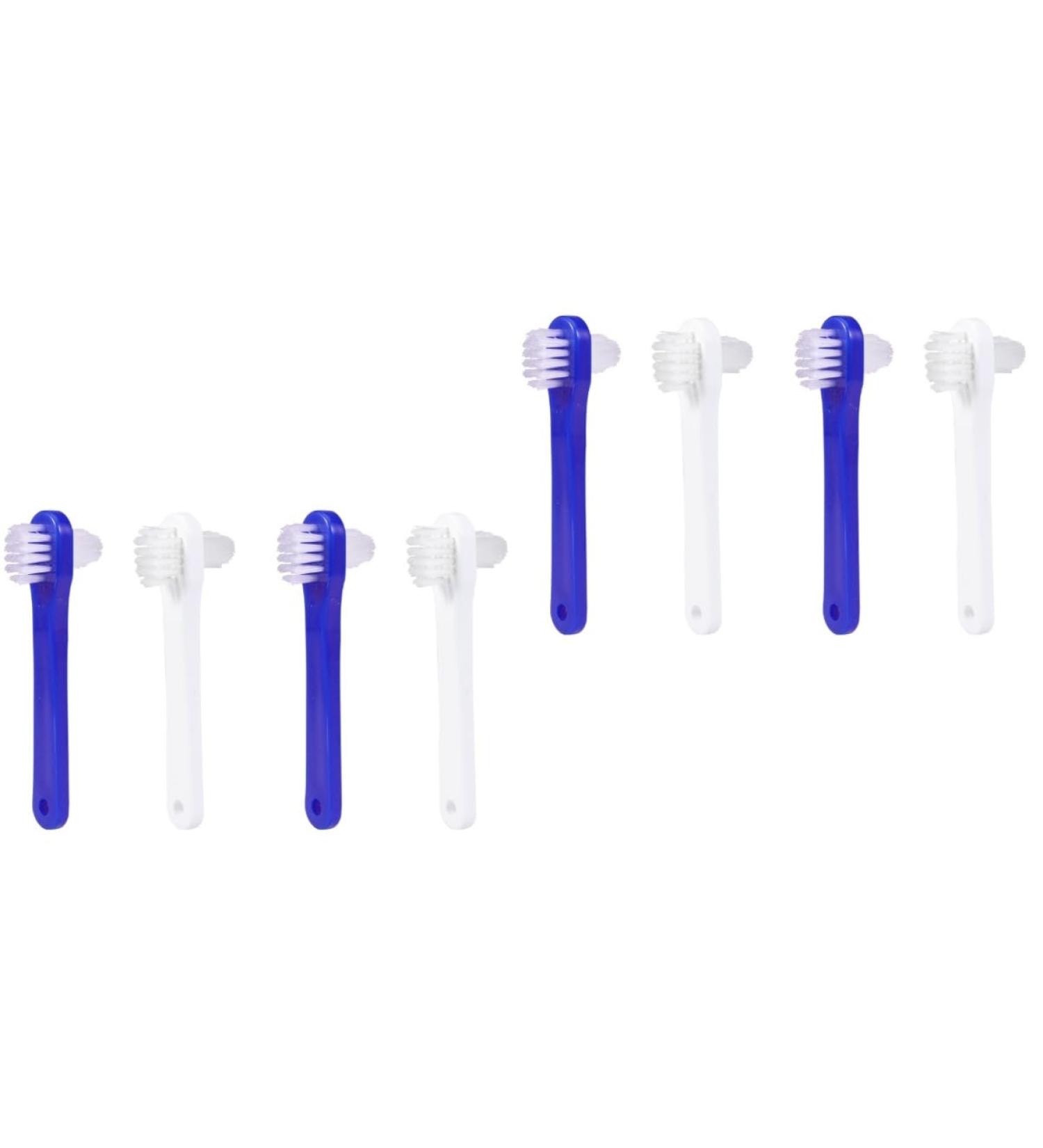 GLEAVI 8 Pcs Denture Cleaning Brush Set - Double Head Toothbrush & Pot Stand for Effortless Oral Care - Buy Online on GoSupps.com
