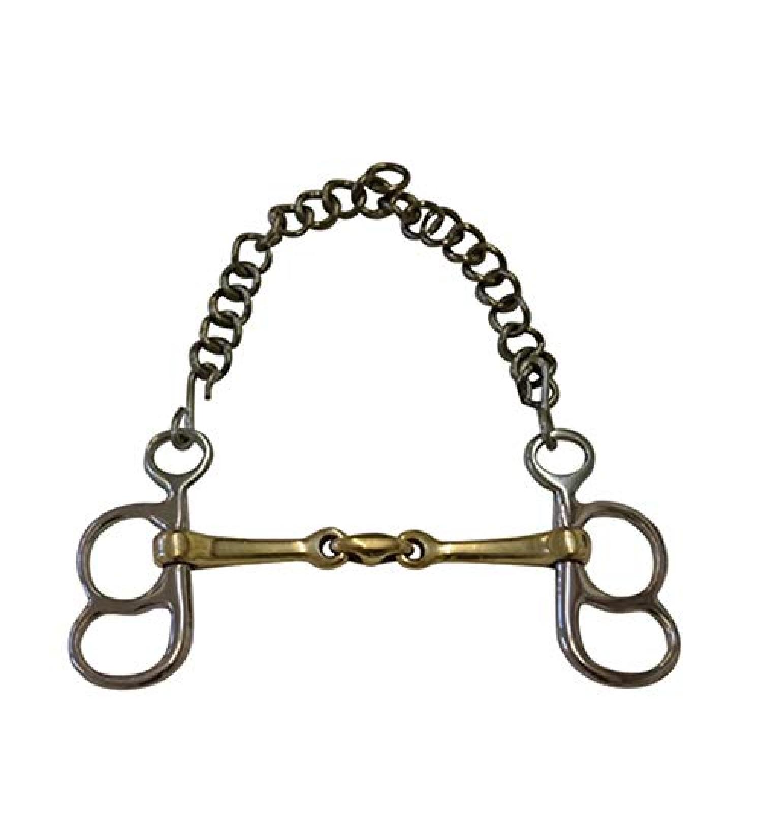 German Riding Post Curb Bit 2 Rings Double Jointed Argentan (11.5cm)