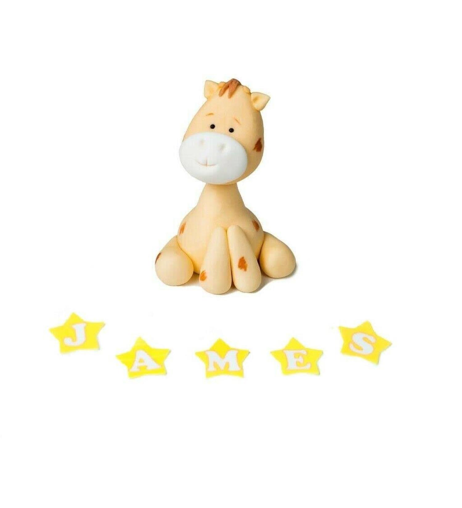 Personalised Giraffe Cake Topper - Edible Fondant Safari Jungle Cupcake Decorations with an Edible Glue - Kids Birthday Supplies - Buy Online on GoSupps.com