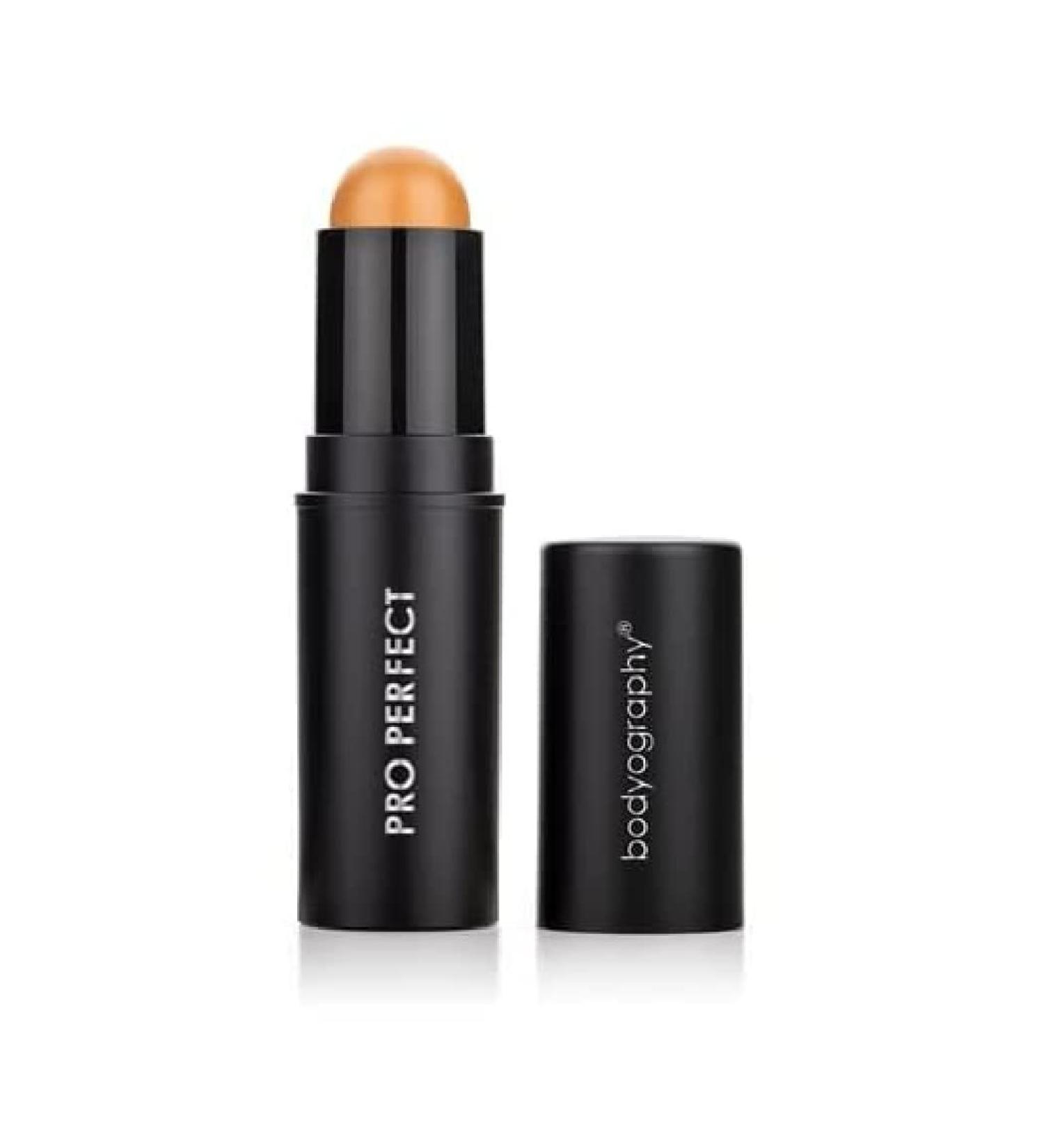 Bodyography Pro Perfect Foundation Stick - Demi-Matte Finish with A Natural Look - Enhancer for Concealing  Highlighting  and Contouring - Vitamin C & E (Caramel)