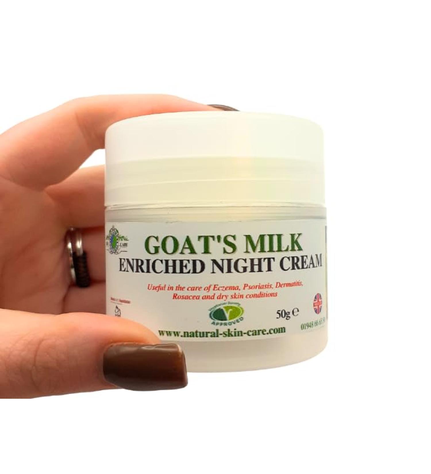 Goats Milk Enriched Night Cream 50g by Elegance Natural Skin Care for Sensitive Skin Rosacea Dermatitis Psoriasis Eczema Dry Skin Multi Award Winning. - Buy Online on GoSupps.com