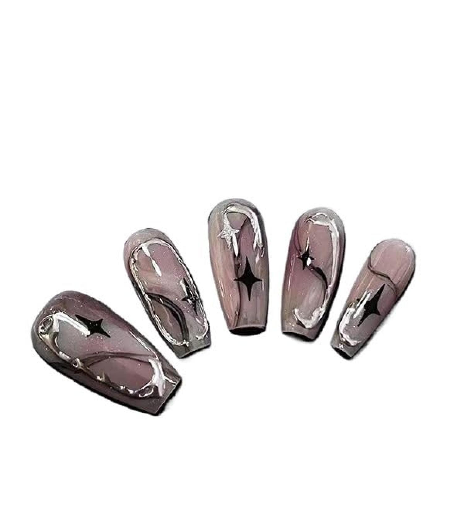 Temperament-enhancing manicure hand-customized short hand-painted high-quality students' middle and long-term finished manicure wears a wearable nail.(XS)