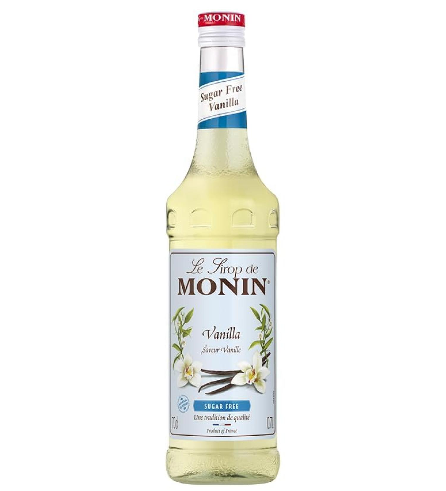 MONIN - Sugar Free Vanilla for Coffee Cappuccino and Hot Chocolate - Natural Flavors - 70cl
