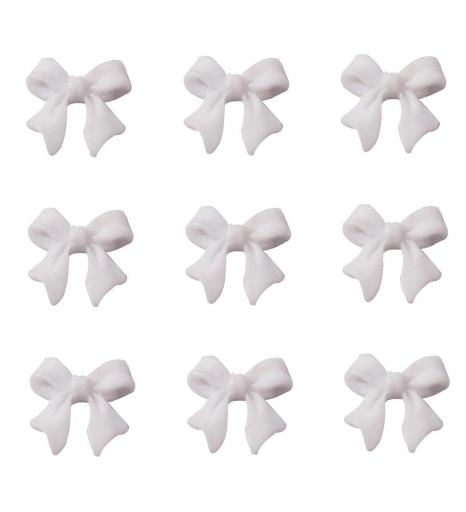 50pcs 3D Bowknot Nail Charms for Nail Art - White Resin Decorations | DIY Manicure Accessories - Buy Online on GoSupps.com