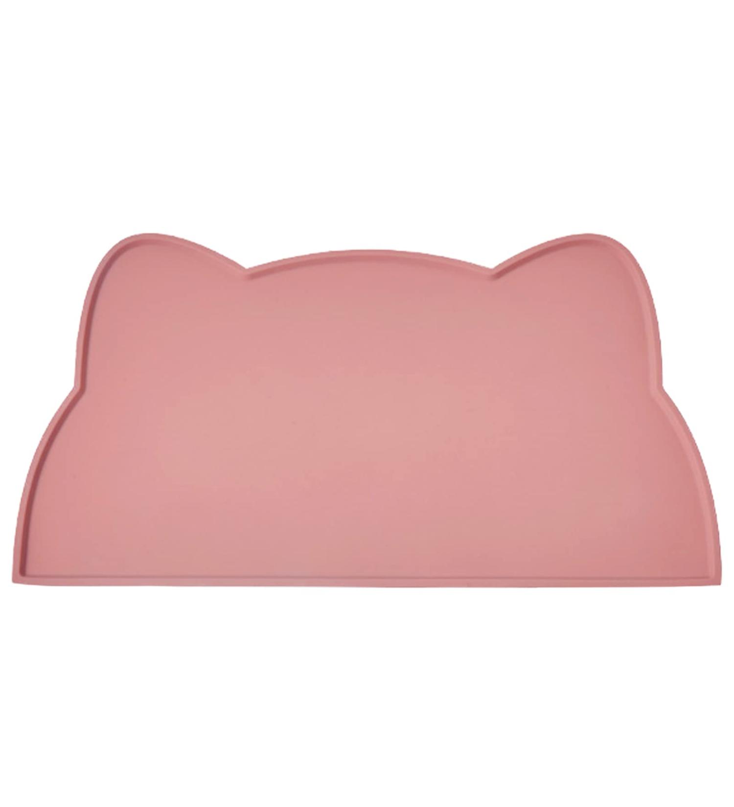 Septillar Cat & Dog Bowl Underlay Mat - 52x30 cm Waterproof & Slipproof Silicone Feed Pad in Coral Pink - Buy Online on GoSupps.com