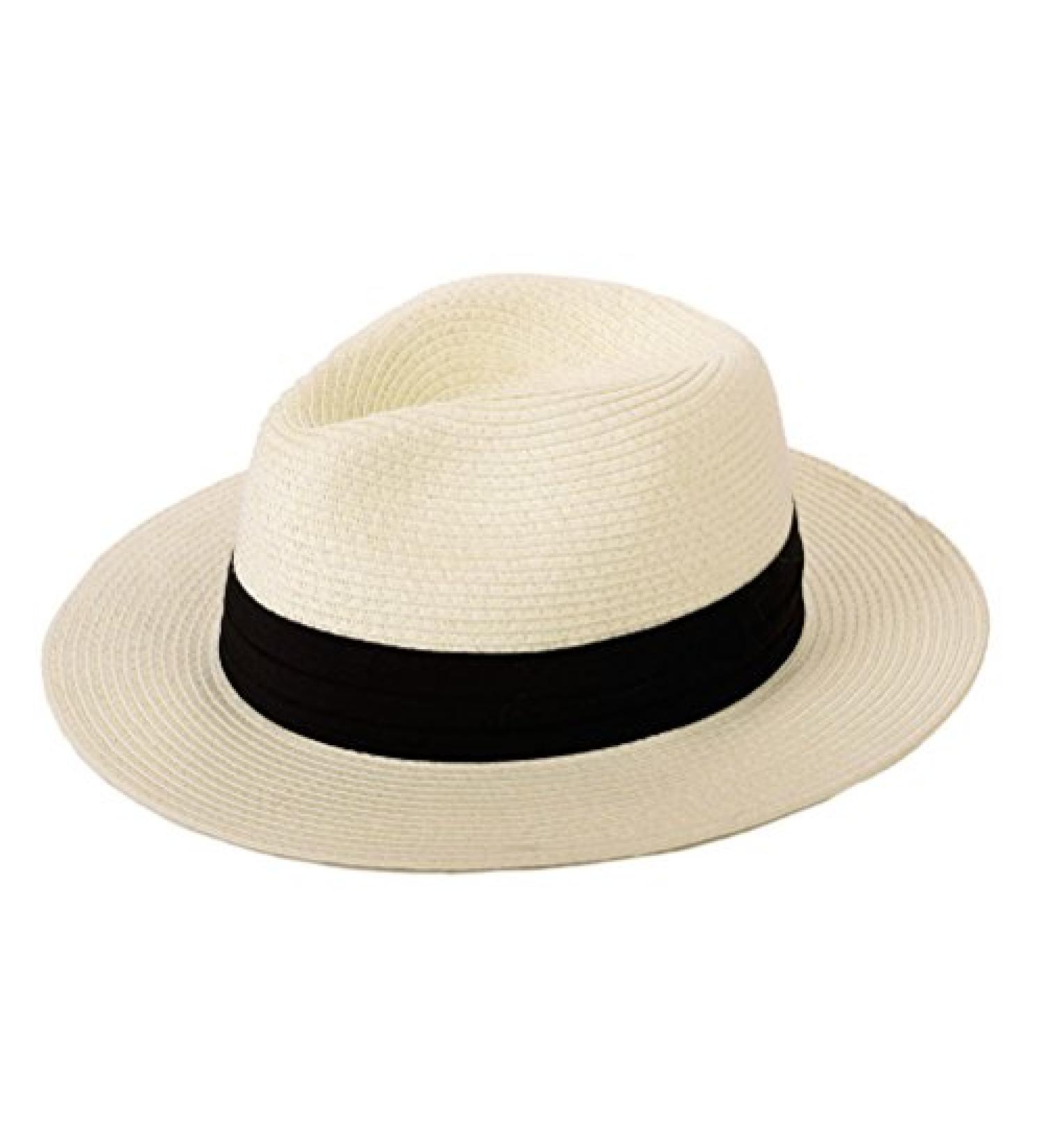 Women's Panama Straw Beach Sun Hat UPF50+ Wide Brim Fedora - Beige - Buy Online on GoSupps.com