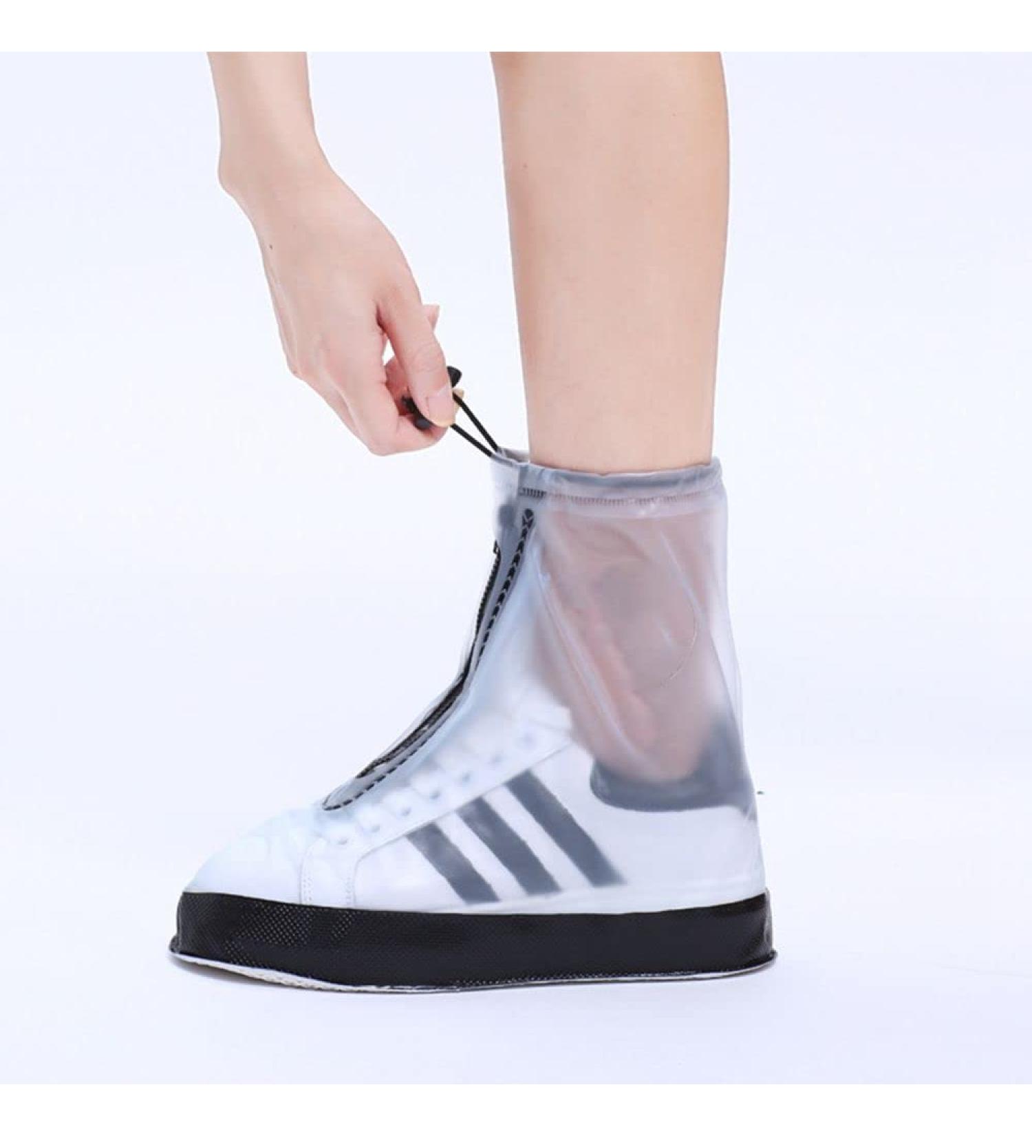 Buy Lumoon Outdoor Rain Protection Overshoes | Silicone Slipproof Reusable | Zippered PVC Overshoes for Men & Women - Black - Buy Online on GoSupps.com