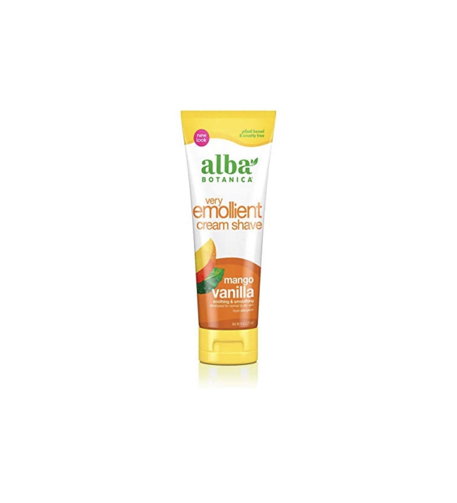 Alba Botanica Very Emollient Cream Shave - Mango Vanilla 8 oz | Smooth Shaving Cream - Buy Online on GoSupps.com