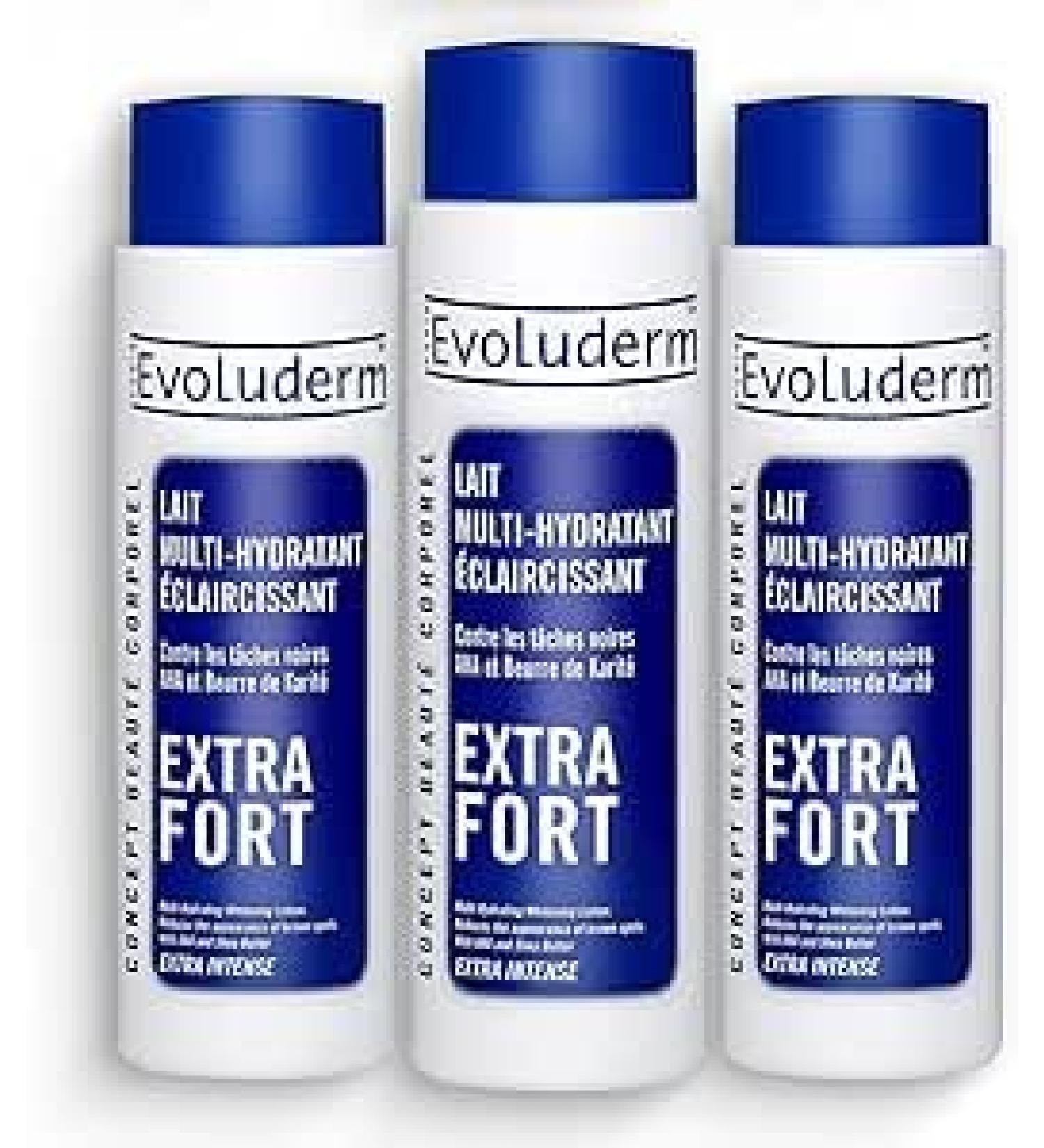 EVOLUDERM Extra Strong Lightening Multi-Moisturizing Milk 500 ml Natural Ingredients Vegan Made in France Pack of 3 x 500 ml - Buy Online on GoSupps.com