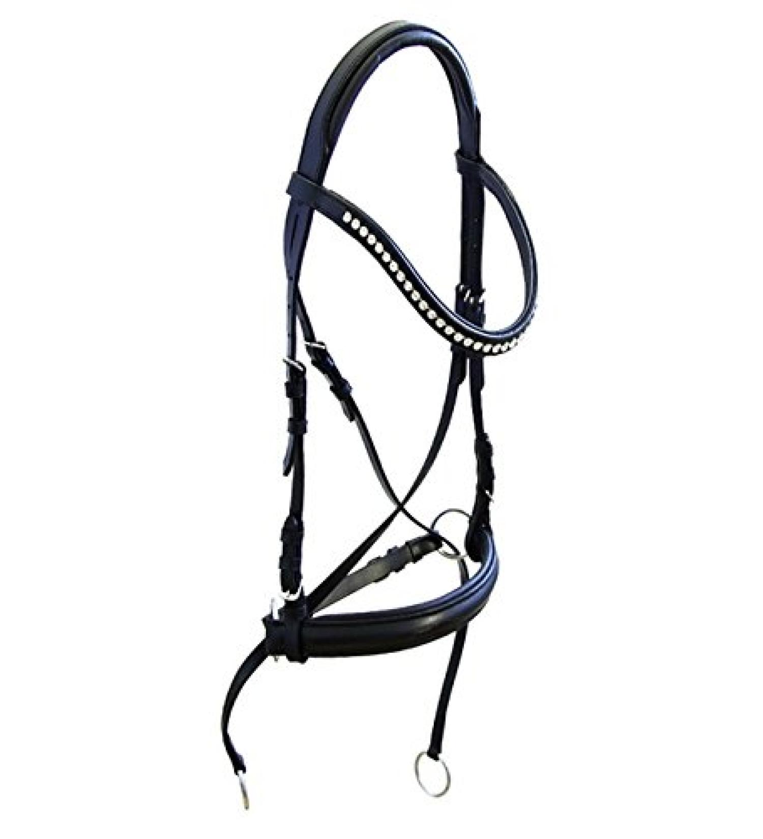 A&M Reitsport Bitless Bridle Lapis made of leather Black New incl. Reins Warmblood