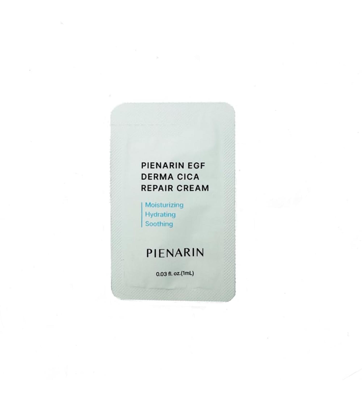 PIENARIN EGF Derma Cica Repair Cream for Glass Skin Soothes Redness Repairs Barrier and Reveals Dewy Glow l Korean Skincare for Sensitive Skin 0.03 oz (1ml)