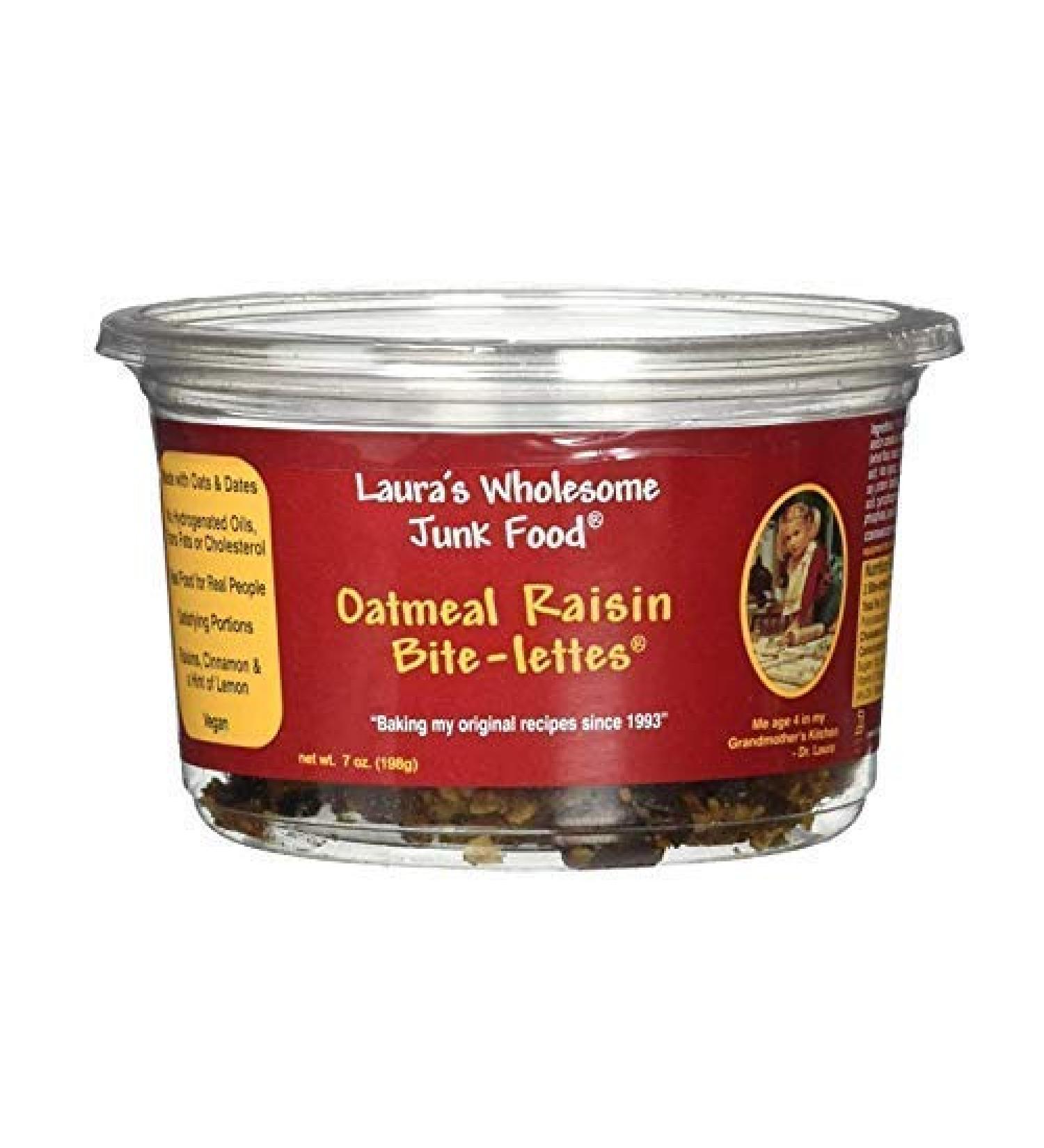 Laura's Wholesome Junk Food Oatmeal Raisin Cookies - 7oz Pack of 6 | Healthy Snack Option - Buy Online on GoSupps.com