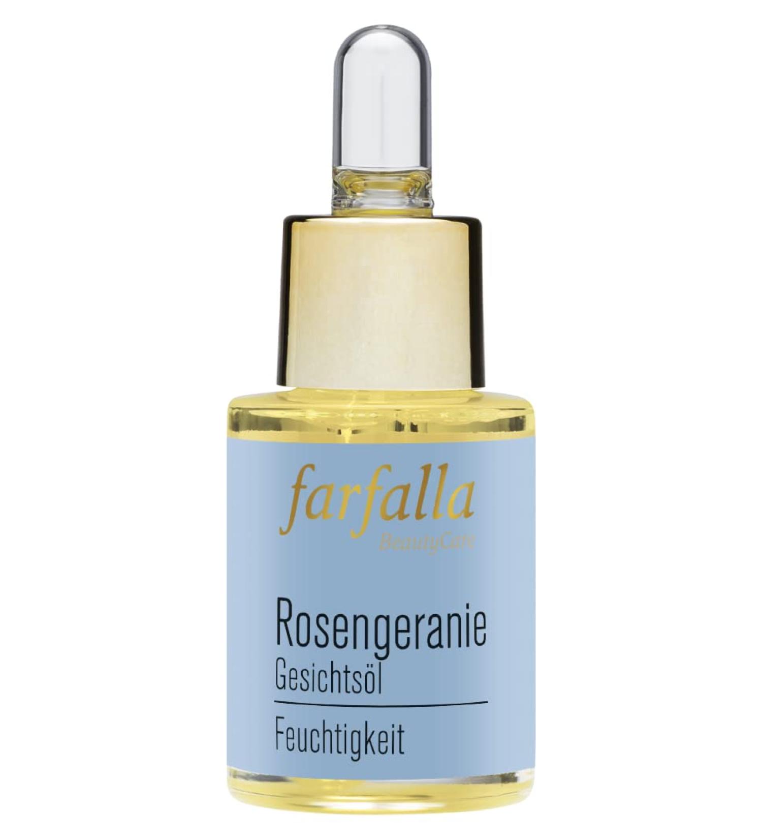 farfalla Rose Geranium Facial Oil Moisture 100% Certified Natural Cosmetics 15 ml - Buy Online on GoSupps.com