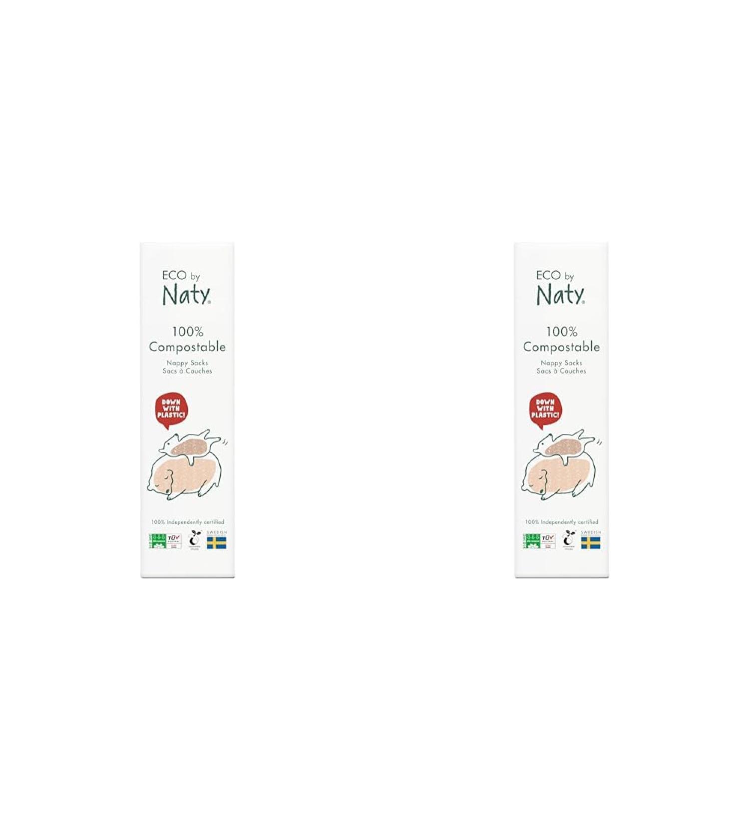Eco by Naty Ecological Diaper Bags - 100% Compostable (Pack of 2 1 Bag x 50 Pieces) | Sustainable Baby Products - Buy Online on GoSupps.com