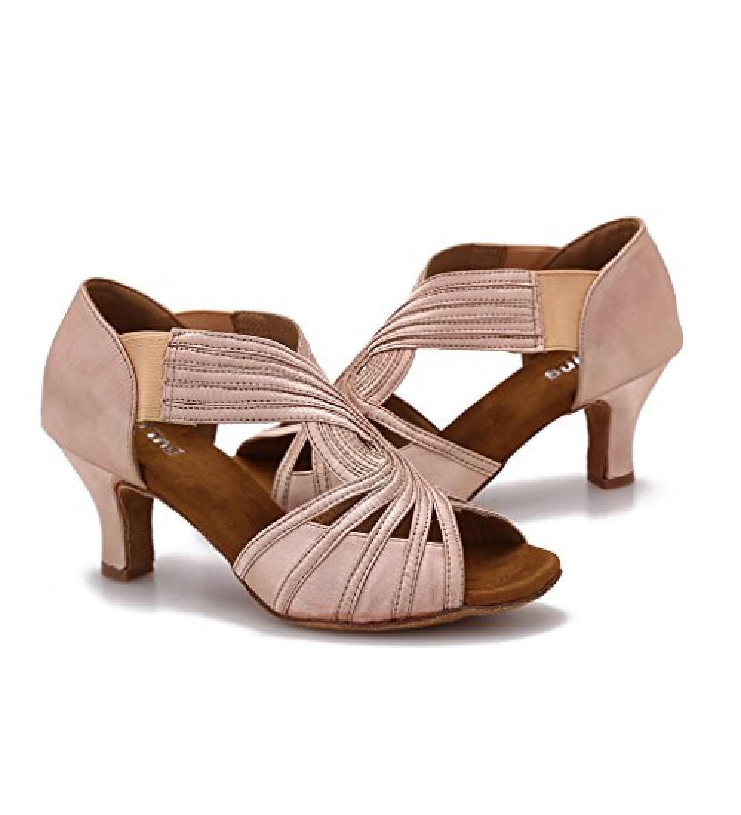 Women's Latin Salsa Dance Shoes 2.5'' Heels YT02 9.5 Nude - Perfect for Ballroom Practice - Buy Online on GoSupps.com