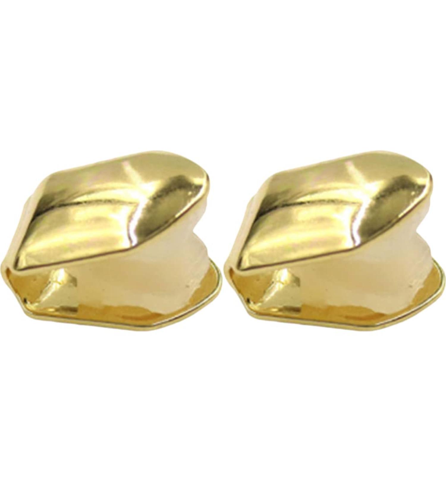 SUPVOX 2Pcs Gold Plated Small Single Tooth Cap Hip Hop Teeth Grill - Golden | Premium Quality - Buy Online on GoSupps.com