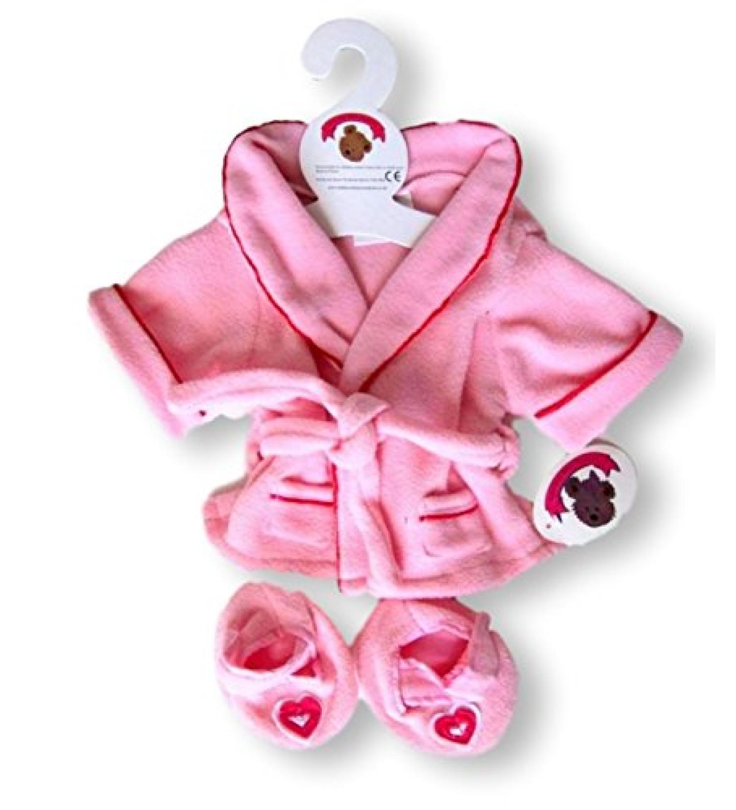 Teddy Bear Clothes Set - Robe & Slippers for Build a Bear Teddies (Pink) - Buy Online on GoSupps.com