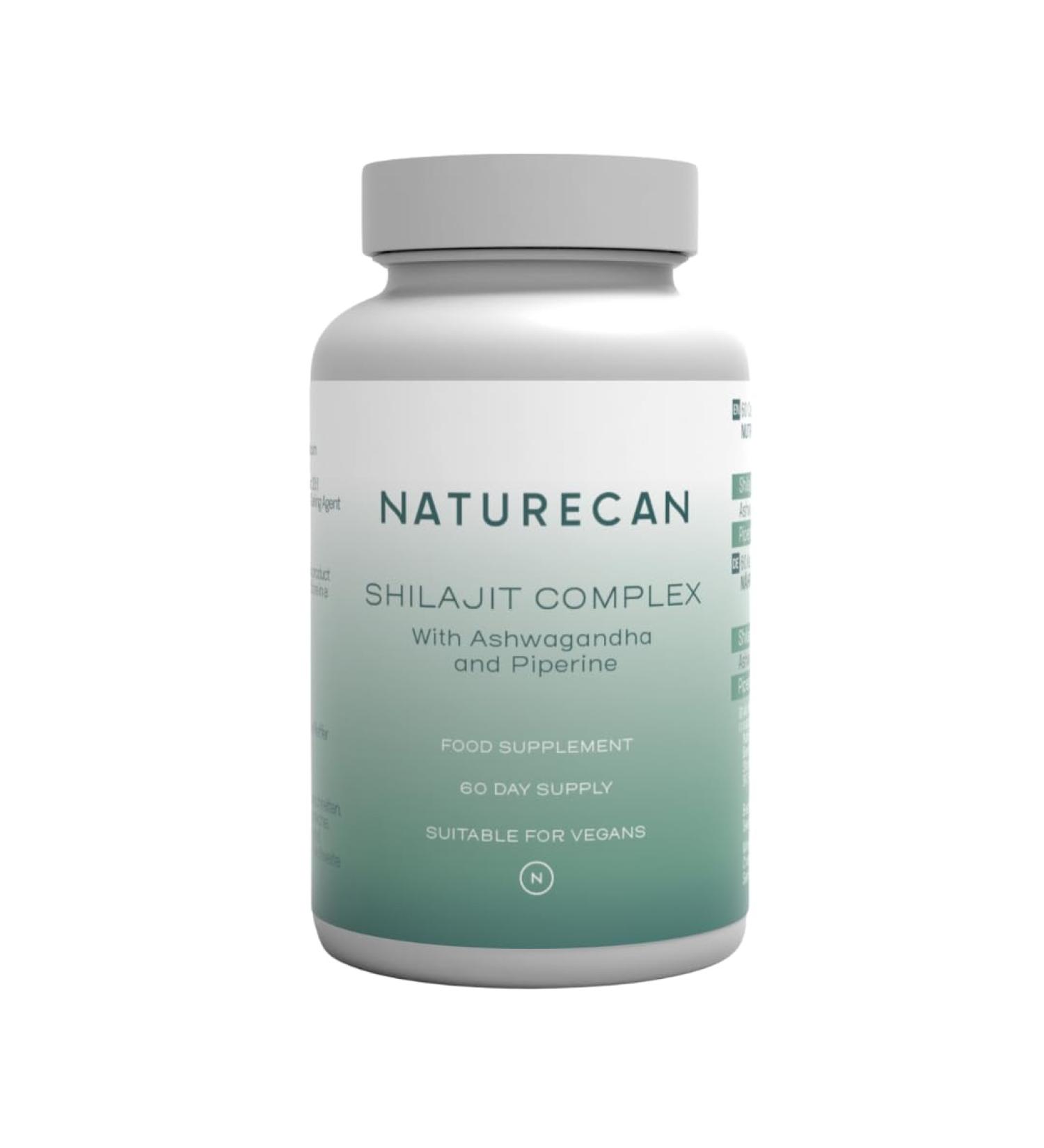 Naturecan NATURECAN Shilajit Himalayan Shilajit Capsules with Ashwagandha and Piperine - Vegan - High Purity and No Additives - Made in Europe - 60 Capsules