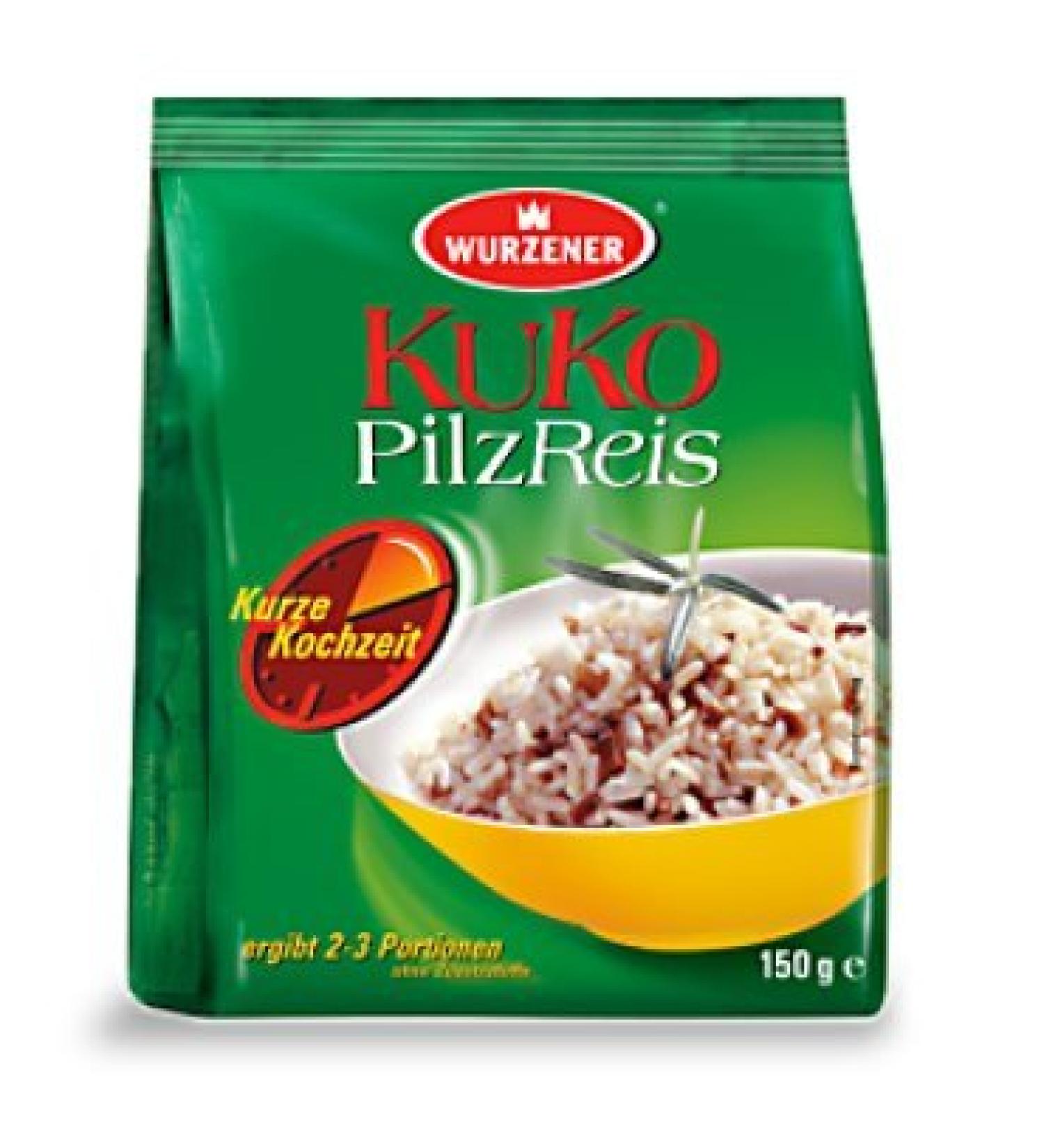 Wurzener Nahrungsmittel GmbH Kuko Mushroom Rice 2 x 150g sachets ready to cook in 5 minutes