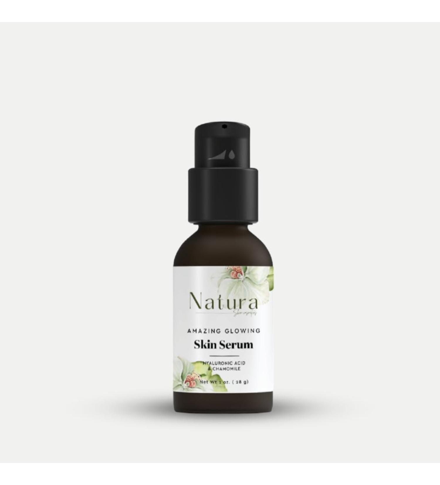 Amazing Glowing Skin Serum by Natura Skin Cosmetics - Rose Scent Ultimate Skin Repair and Hydration - Reduces Fine Lines Wrinkles - Increase Elasticity for Glowing Skin (Hyaluronic Acid & Chamomile) - Buy Online on GoSupps.com