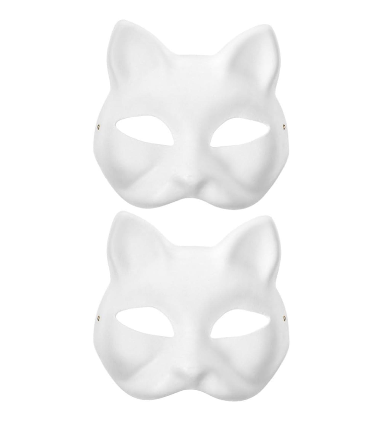 Buy Abaodam Japanese Kitsune Fox Masks - Unpainted DIY Half-Face Cat Cosplay Masks | International Shipping Available - Buy Online on GoSupps.com