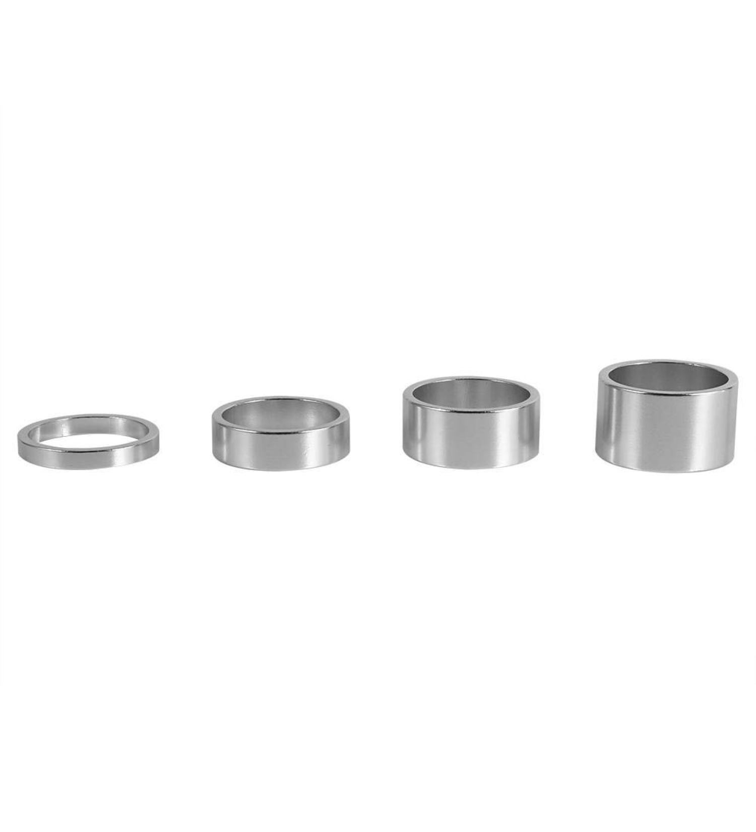 Yosoo Health Gear Headset Spacers Headset Washer Set Aluminum Alloy Bicycle Headset Spacers Threadless for 28.6mm Bicycle Front Stem Fork 4Pcs Set 5mm 10mm 15mm 20mm Sliver