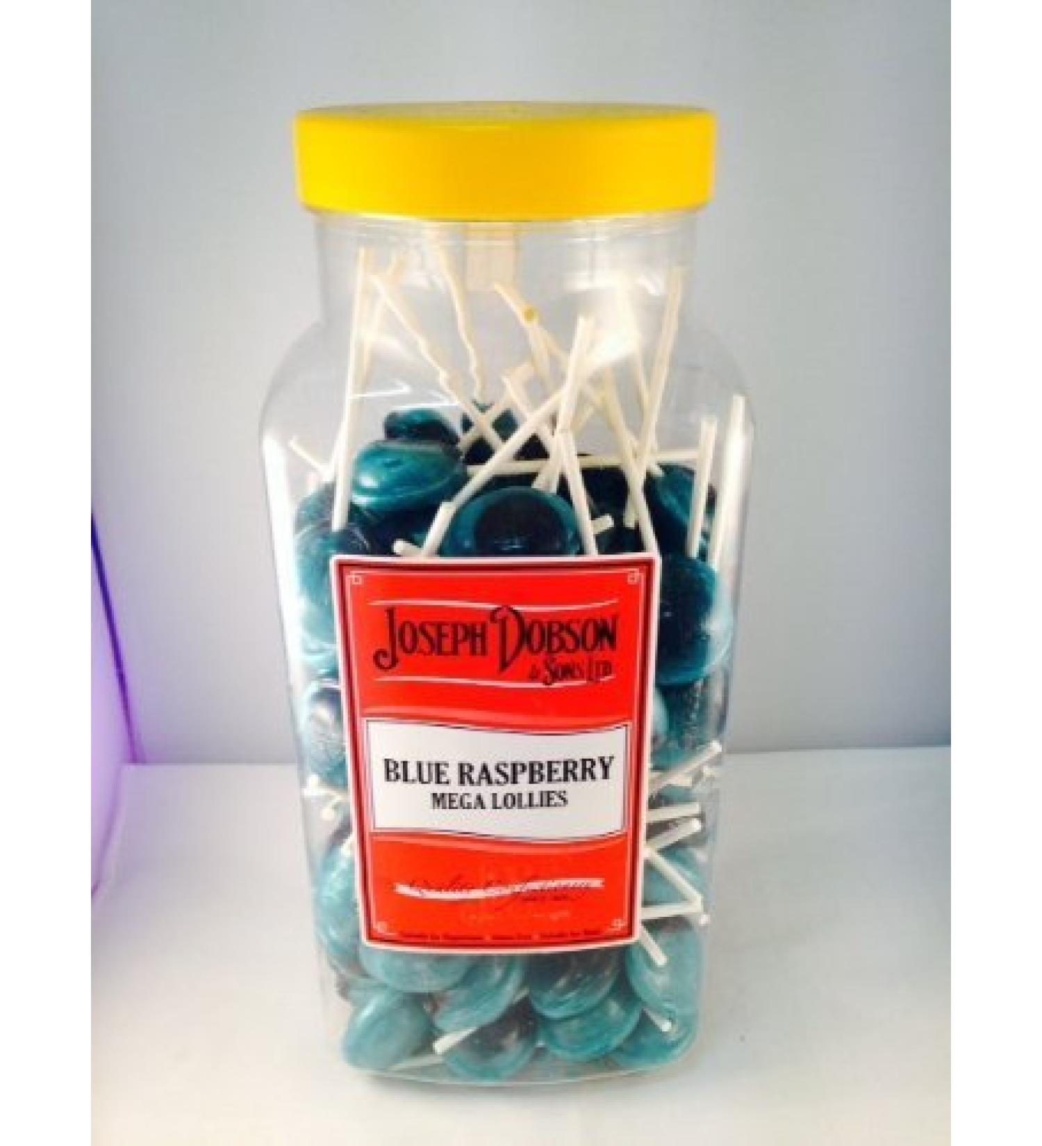 Joseph Dobson Mega Lolly Mix Blue Raspberry Jar of 90 Lollies