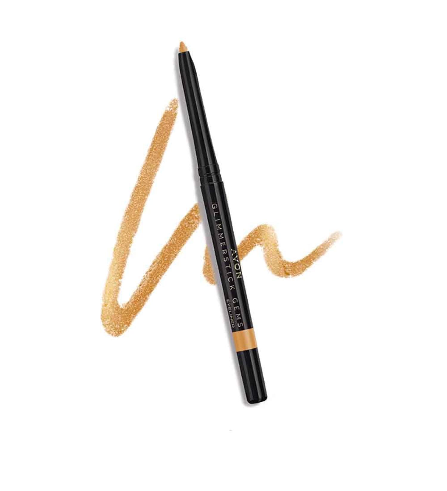 2 x Avon Glimmerstick Eyeliner Twist Up - No Need To Sharpen (Golden Topaz)