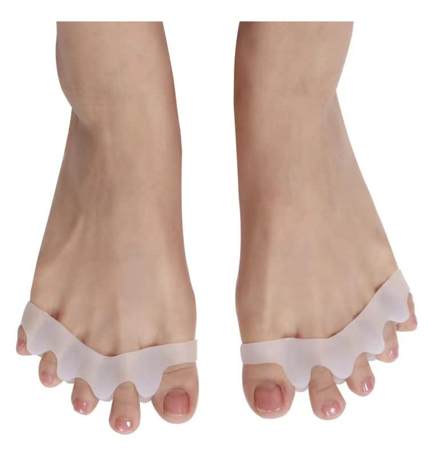 Functional Fitness Toe Separators - Foot Pain Relief & Plantar Fasciitis Straighteners - Fix Feet, Toes, Bunions - Crossfit Toe Spacers (White) - Buy Online on GoSupps.com